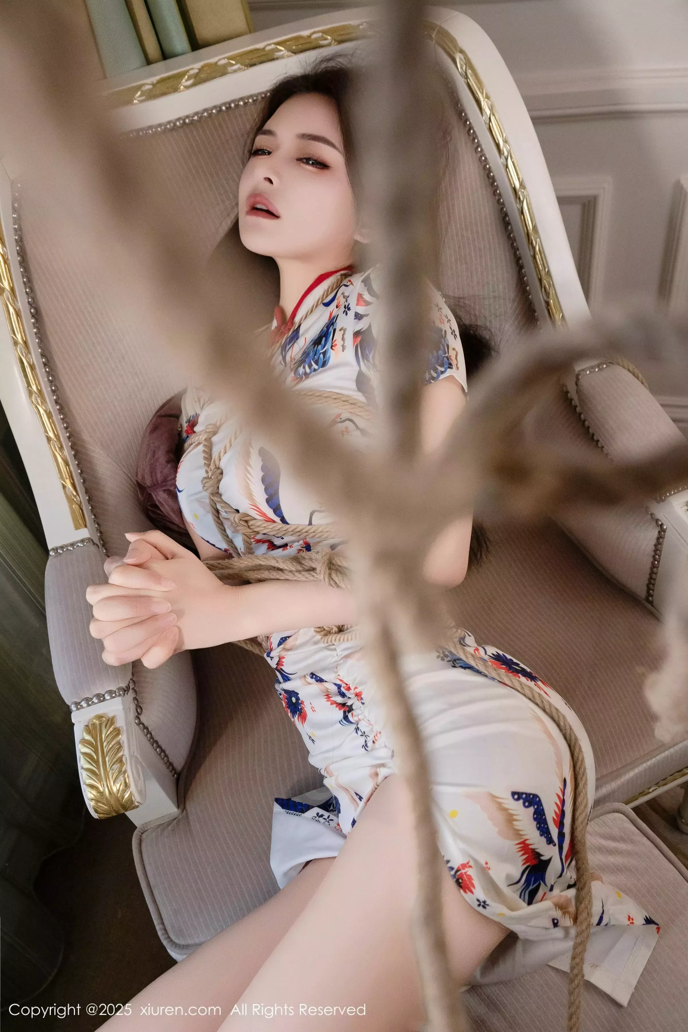 灿宝情趣捆绑主题性感花色旗袍露肉色内衣秀魔鬼身材绝美写真 第 137 张