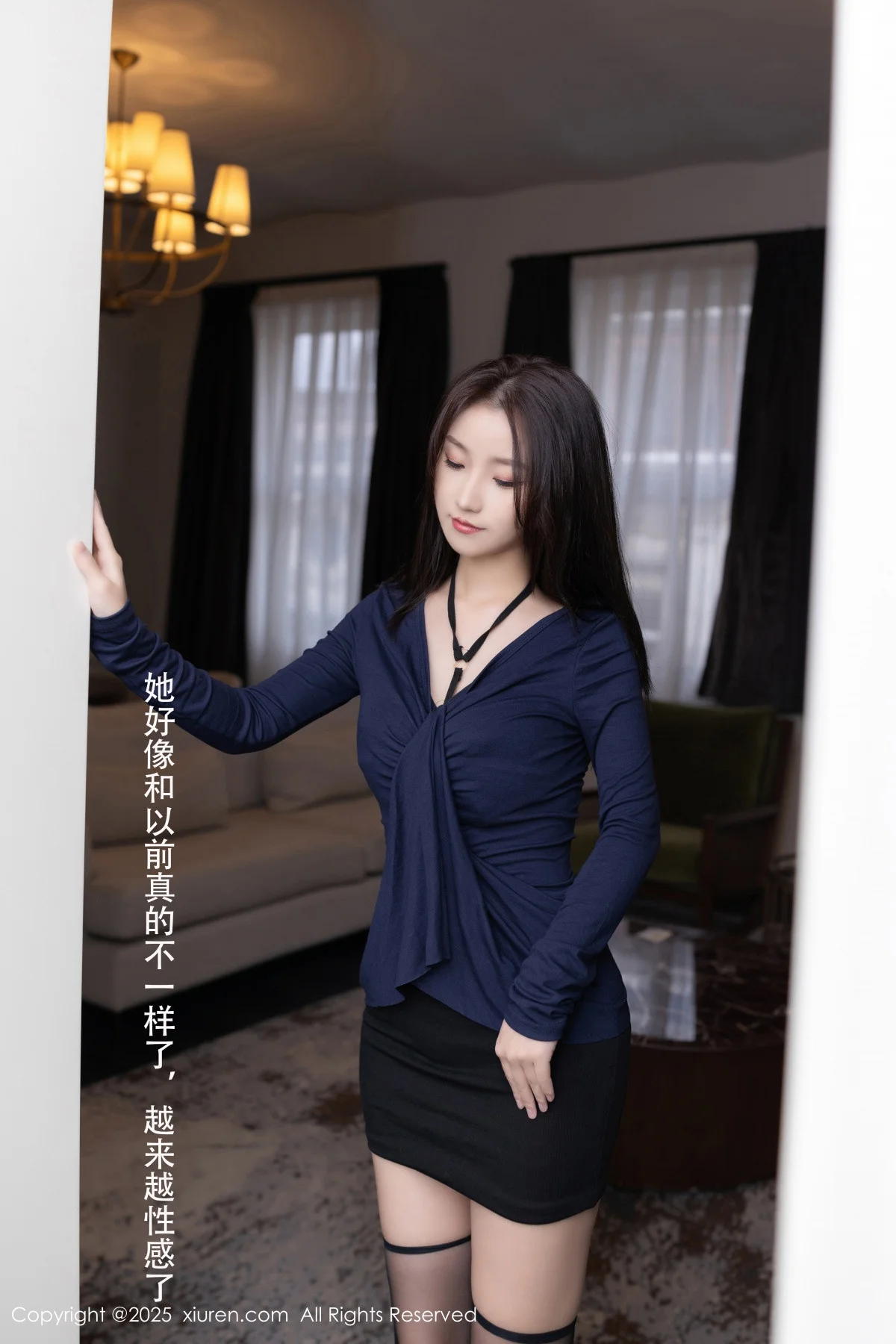 杏子Yada性感黑色蕾丝情趣内衣配黑丝袜秀曼妙身姿绝美写真 第 10 张