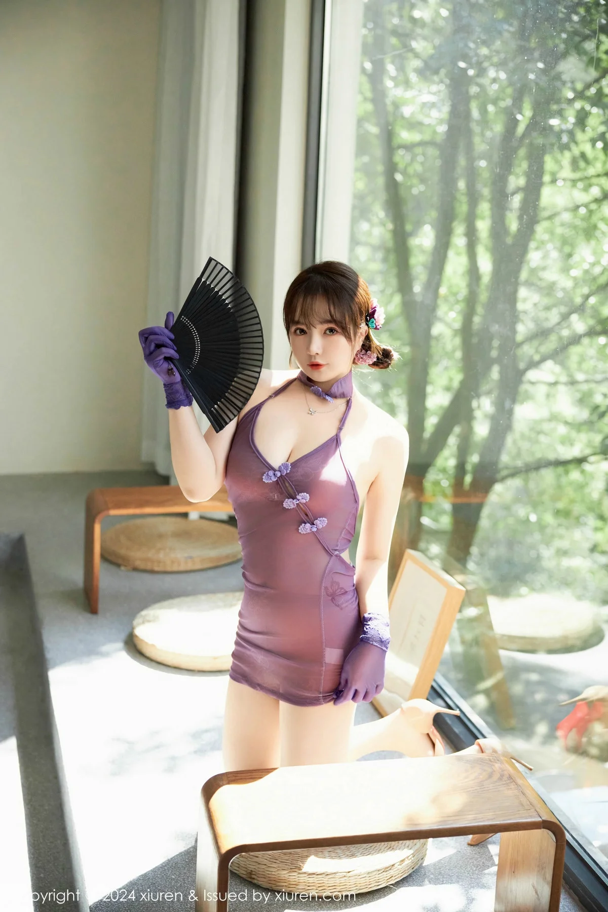 养乐多Doll性感紫色薄透服饰配超薄肉丝秀曼妙身姿绝美写真 第 45 张