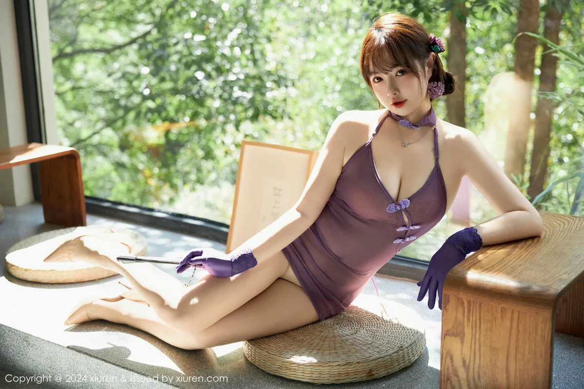 养乐多Doll性感紫色薄透服饰配超薄肉丝秀曼妙身姿绝美写真 第 58 张