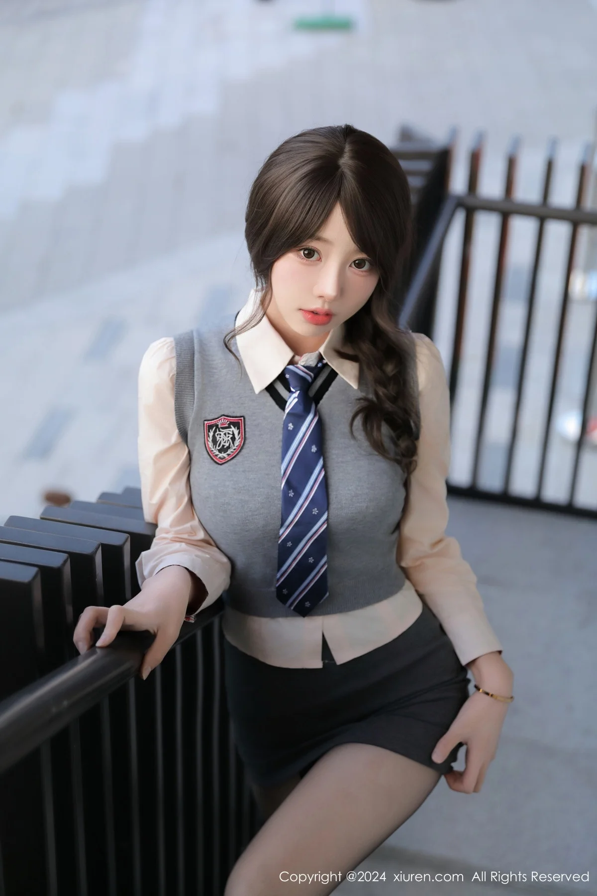 桃妖夭性感JK制服露白色内衣配超薄黑丝秀完美身材绝美写真 第 14 张