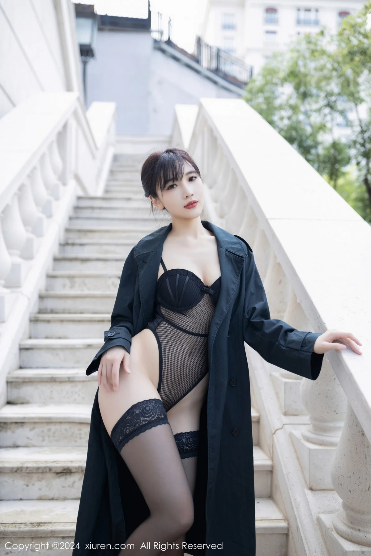 陆萱萱性感黑色蕾丝情趣服饰配黑丝袜秀柔美身姿绝美写真 第 145 张