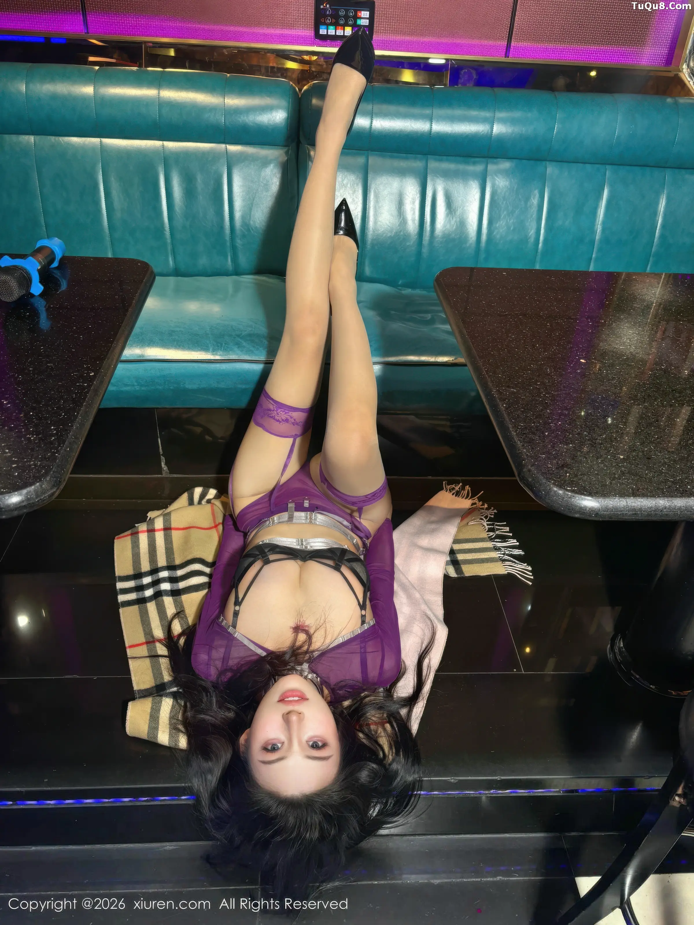 夏冰冰性感紫色情趣内衣配肉丝吊袜秀丰满身材撩人绝美写真 第 88 张