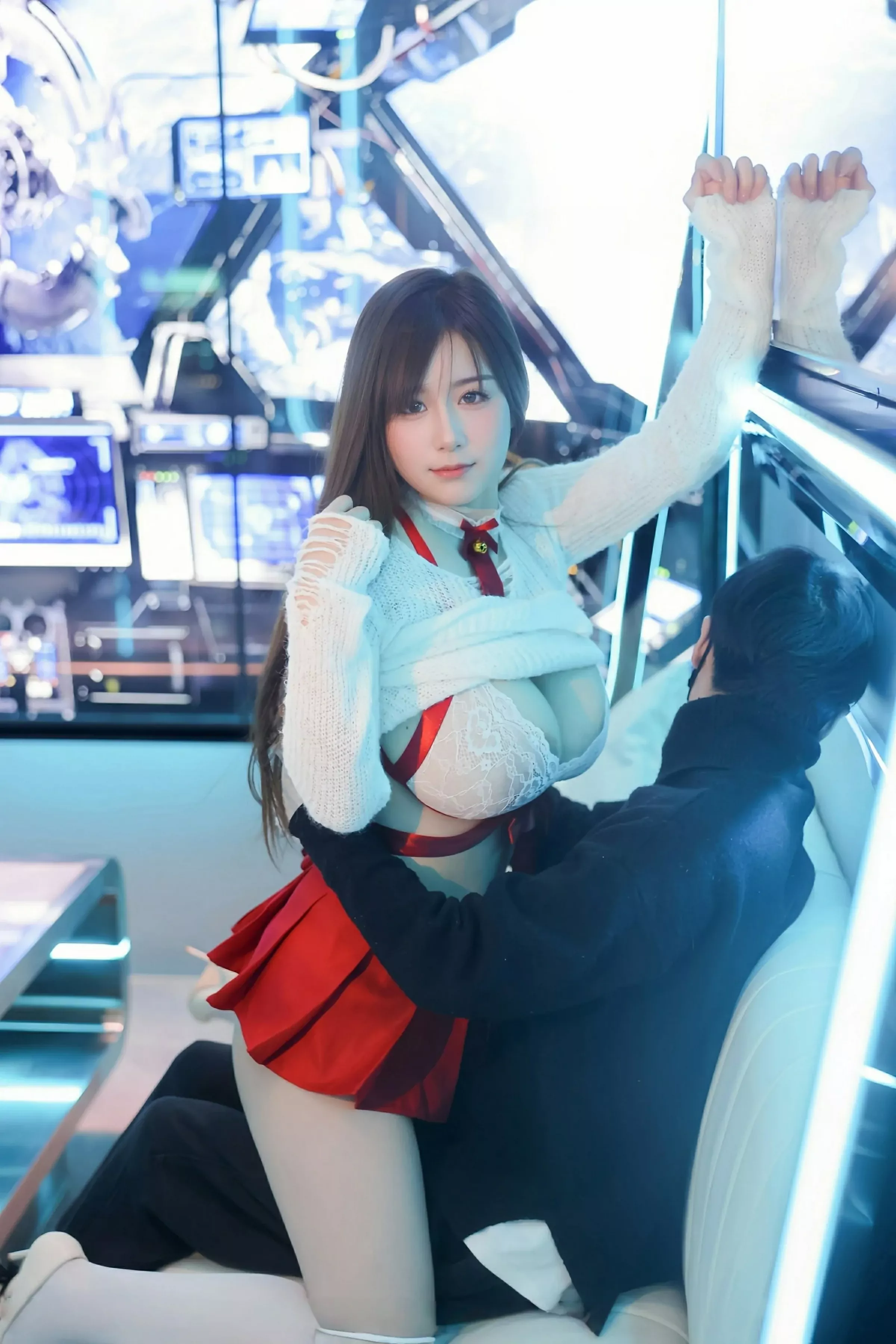 小肉肉咪私房性感白色蕾丝内衣配白丝袜秀凹凸身材绝美写真 第 43 张