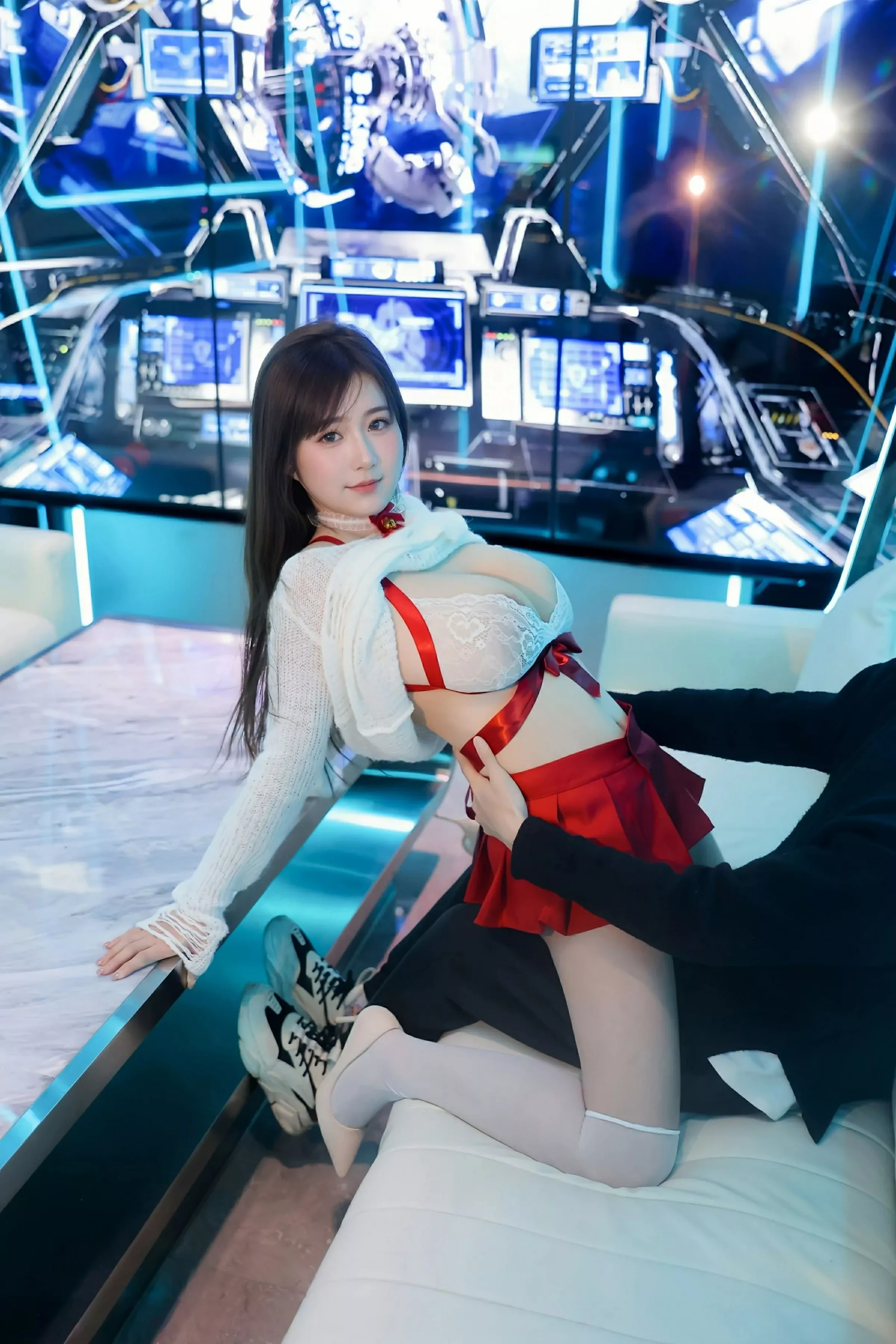 小肉肉咪私房性感白色蕾丝内衣配白丝袜秀凹凸身材绝美写真 第 52 张