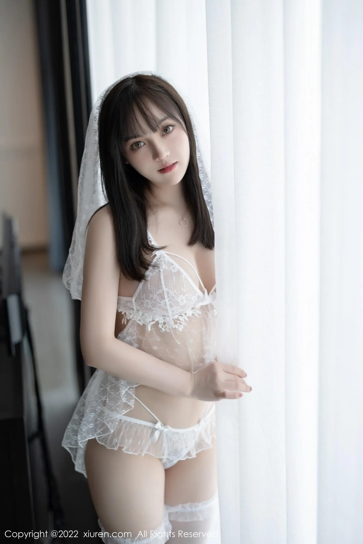豆瓣酱厦门旅拍白色薄纱蕾丝内衣秀丰满身材惹火绝美写真 第 27 张