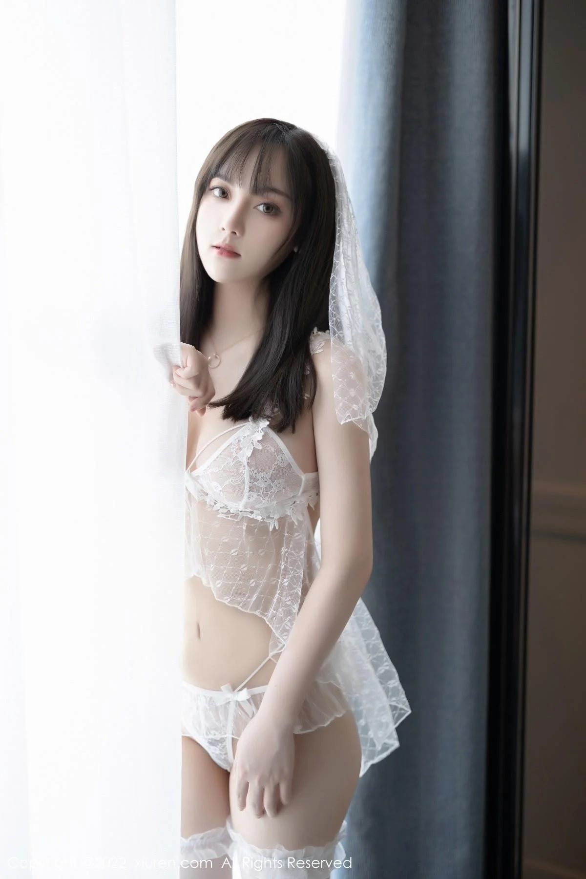 豆瓣酱厦门旅拍白色薄纱蕾丝内衣秀丰满身材惹火绝美写真 第 28 张