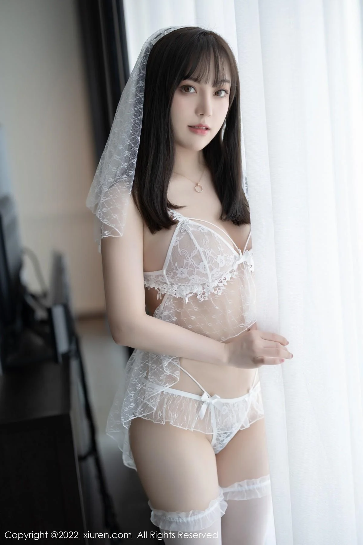 豆瓣酱厦门旅拍白色薄纱蕾丝内衣秀丰满身材惹火绝美写真 第 29 张