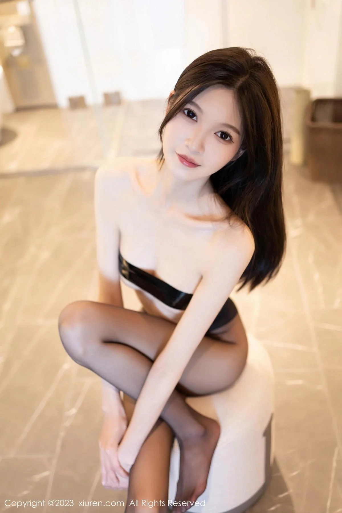 程程程性感黑色连衣裙露黑色内衣配超薄黑丝极致魅惑写真 第 66 张