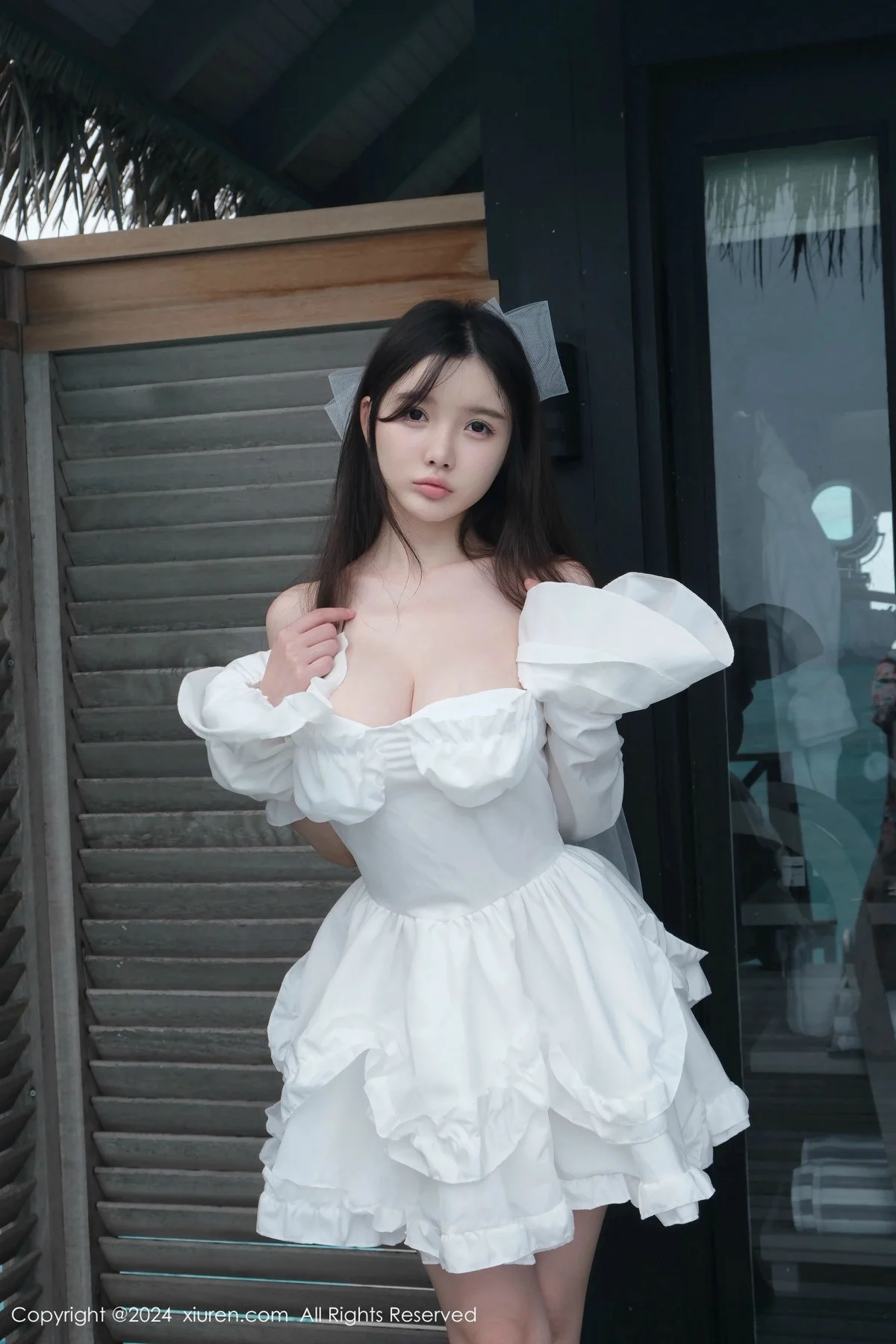 糯美子MINIbabe性感白色婚纱配情趣内衣秀惹火身材绝美写真 第 41 张