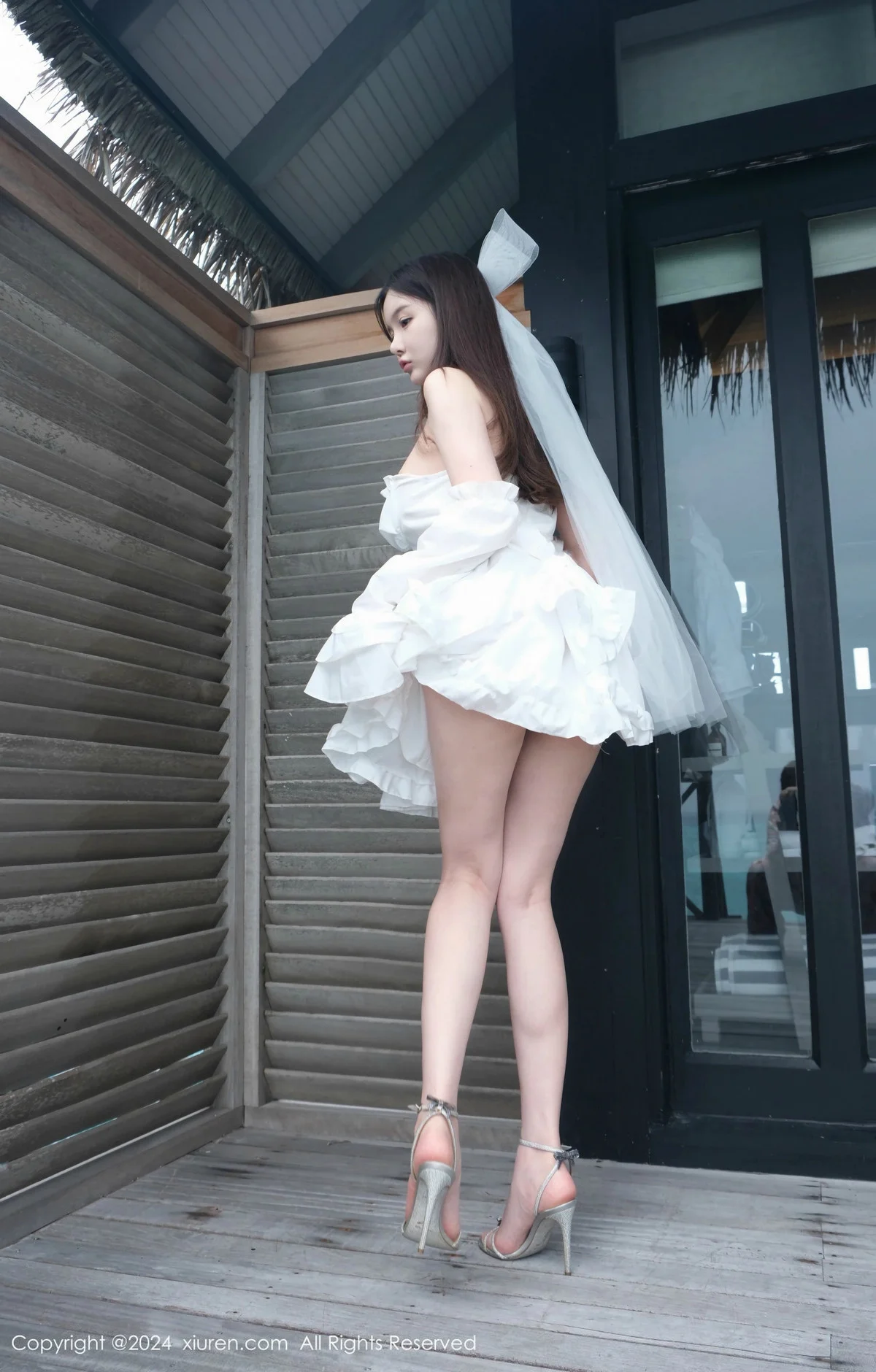 糯美子MINIbabe性感白色婚纱配情趣内衣秀惹火身材绝美写真 第 51 张