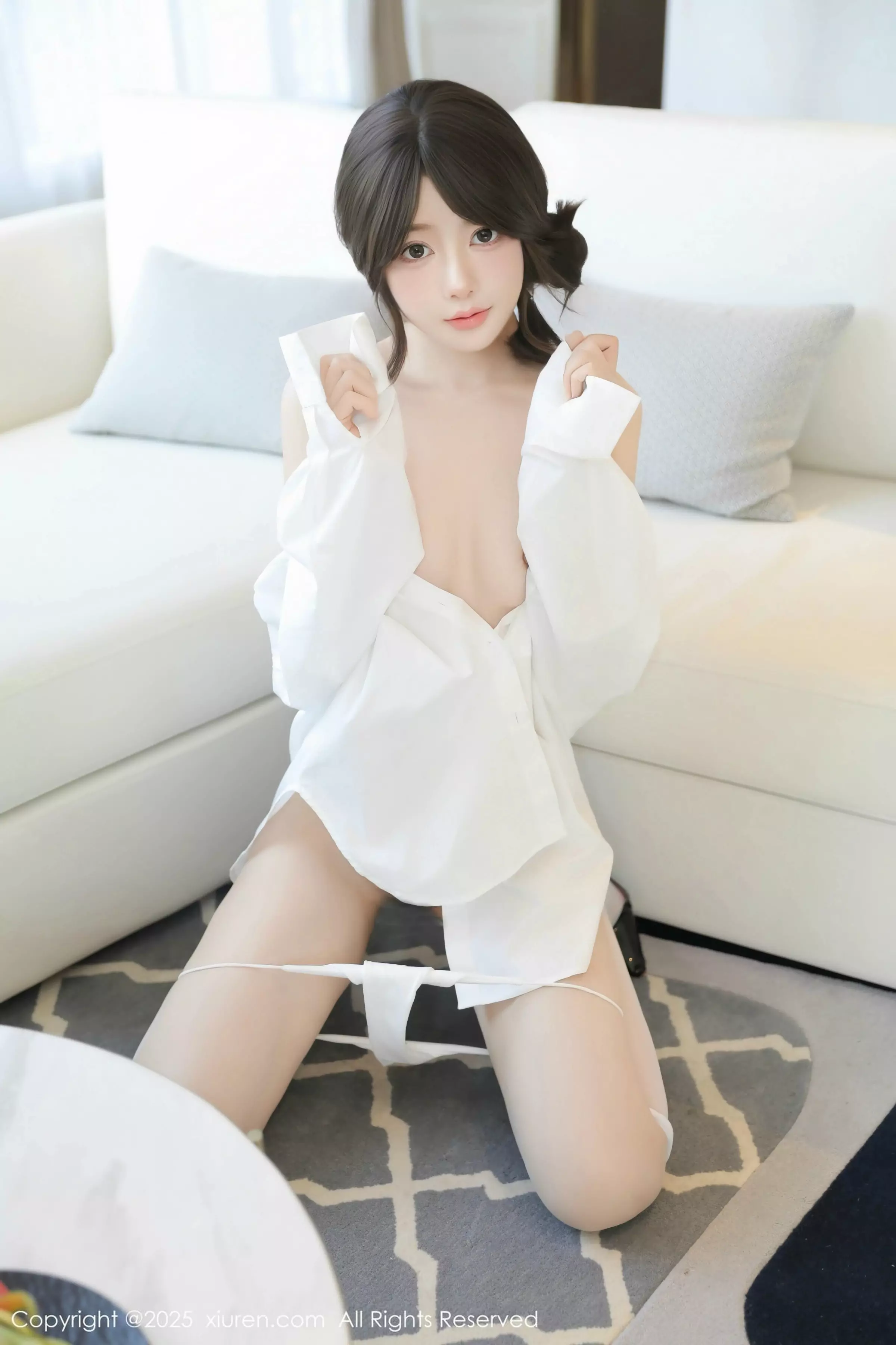 桃妖夭性感白T露白色内衣配白色丝袜秀曼妙身姿绝美写真 第 124 张