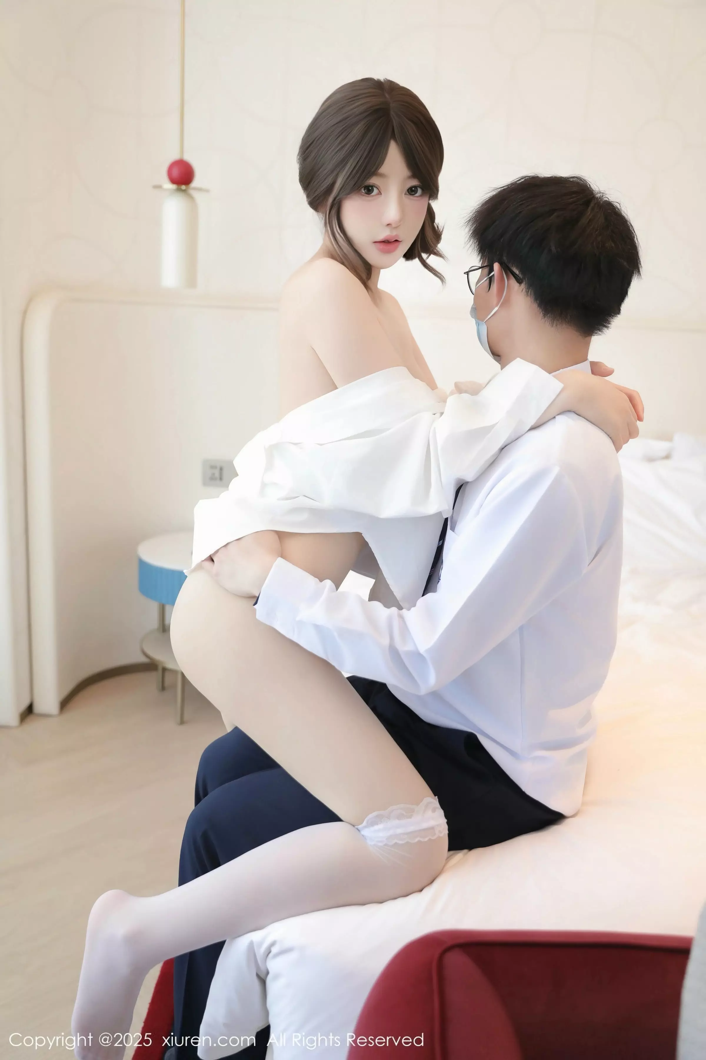 桃妖夭性感白T露白色内衣配白色丝袜秀曼妙身姿绝美写真 第 80 张
