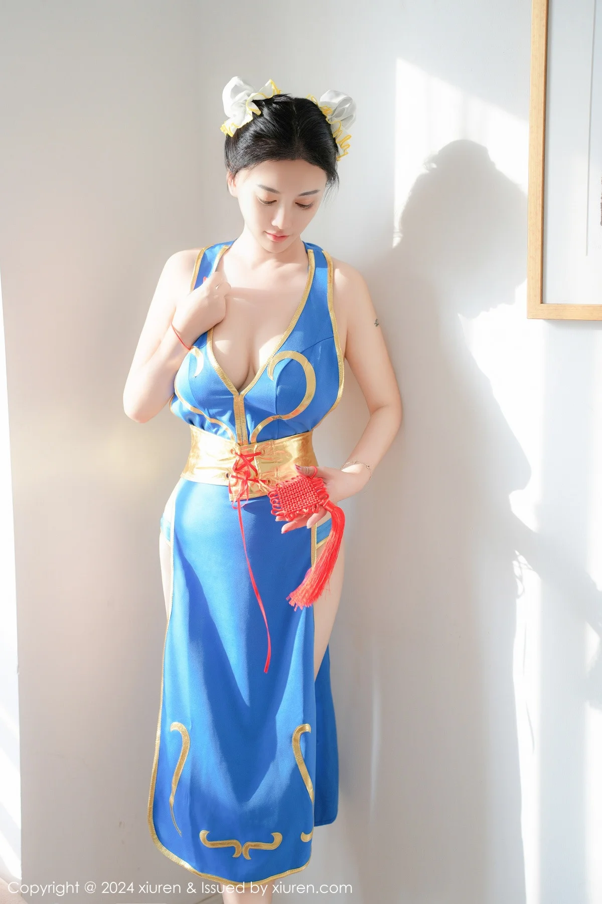雅茹老师性感蓝色COSPLAY服饰秀白嫩柔美身姿绝美写真 第 34 张