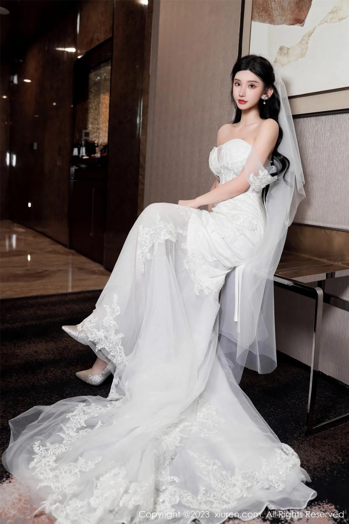 周于希Sally性感白色婚纱+白色蕾丝情趣服饰完美绝美写真 第 12 张