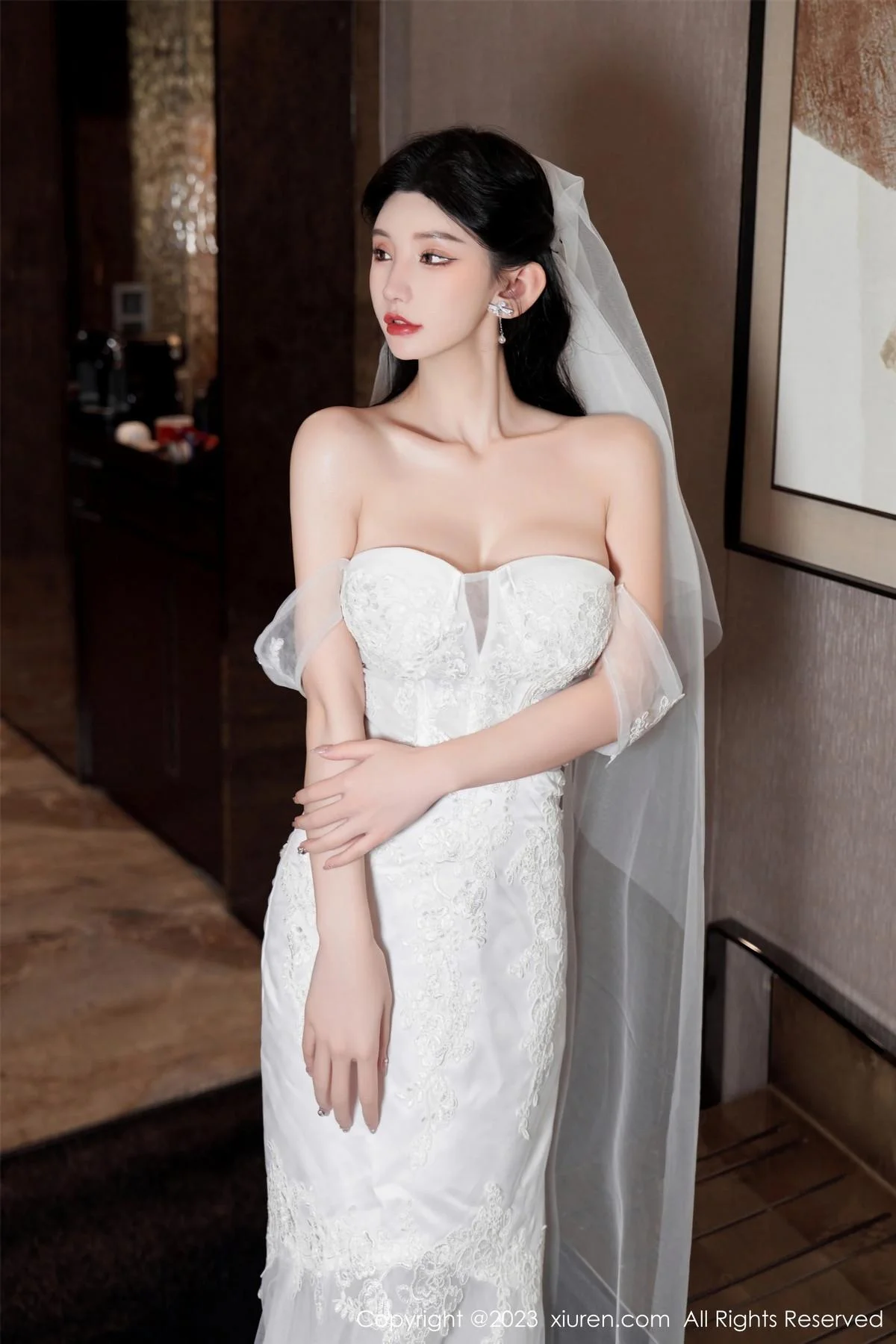 周于希Sally性感白色婚纱+白色蕾丝情趣服饰完美绝美写真 第 18 张
