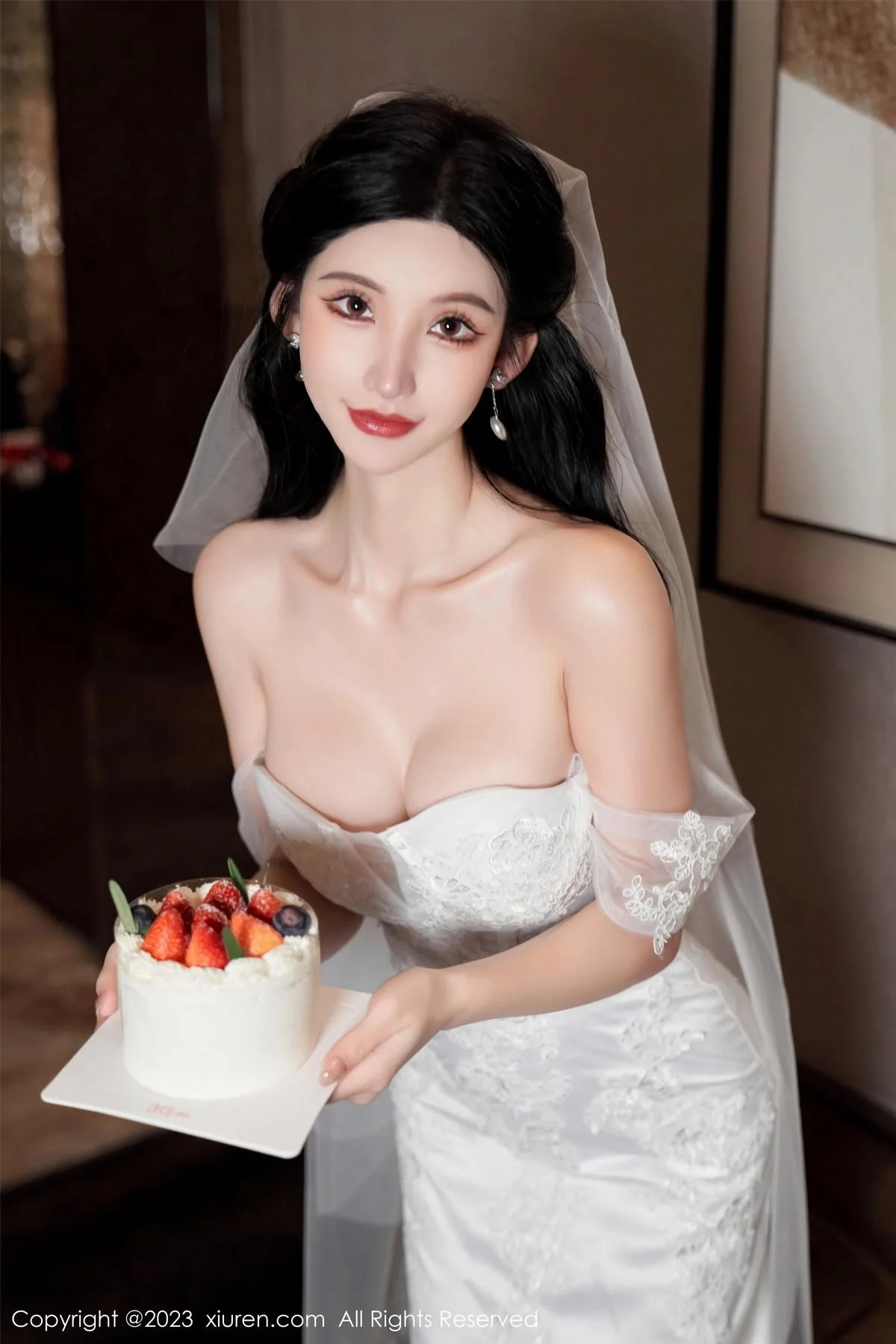 周于希Sally性感白色婚纱+白色蕾丝情趣服饰完美绝美写真 第 23 张