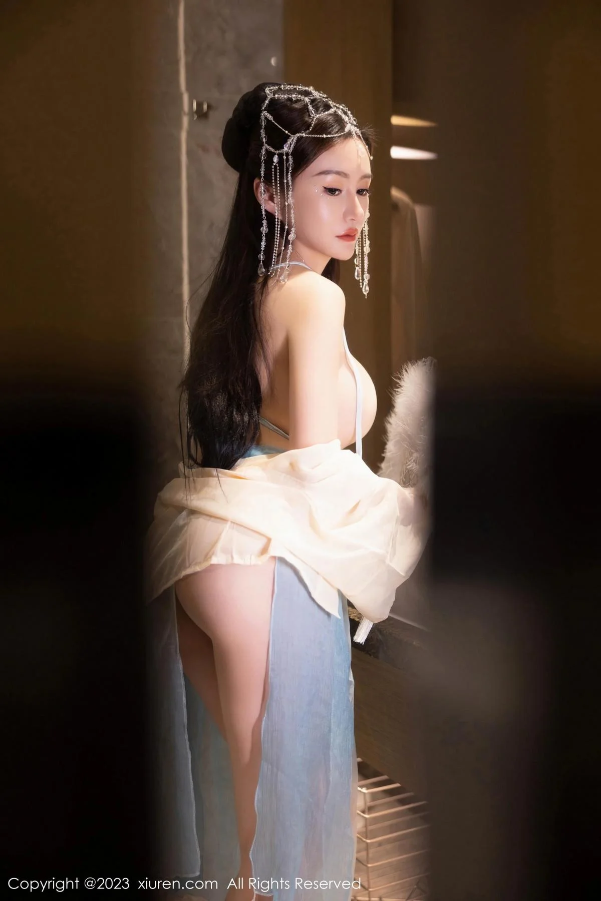唐宁宁私房浴室性感浅色薄纱古装服饰秀丰腴身姿绝美写真 第 51 张