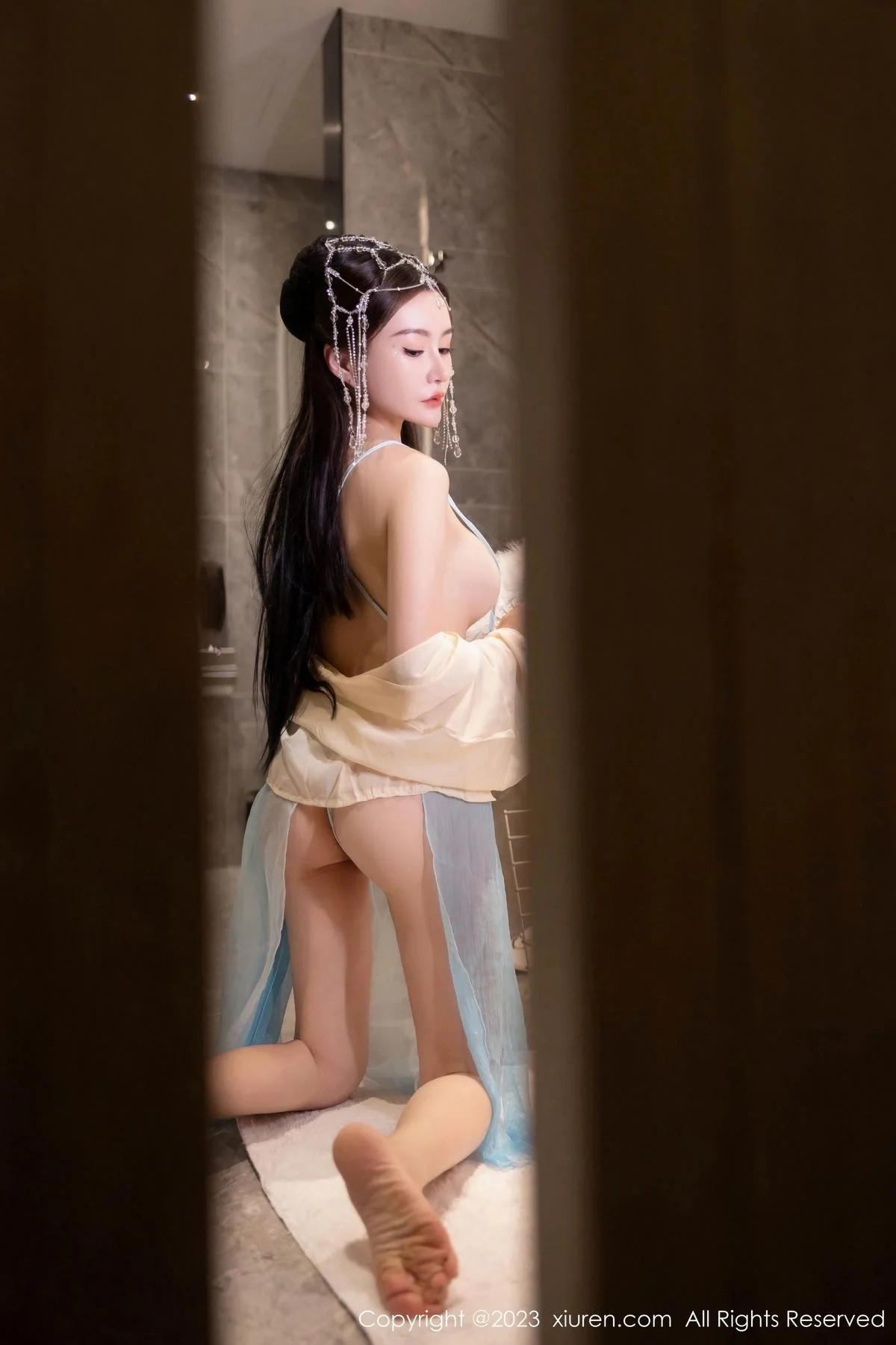 唐宁宁私房浴室性感浅色薄纱古装服饰秀丰腴身姿绝美写真 第 54 张