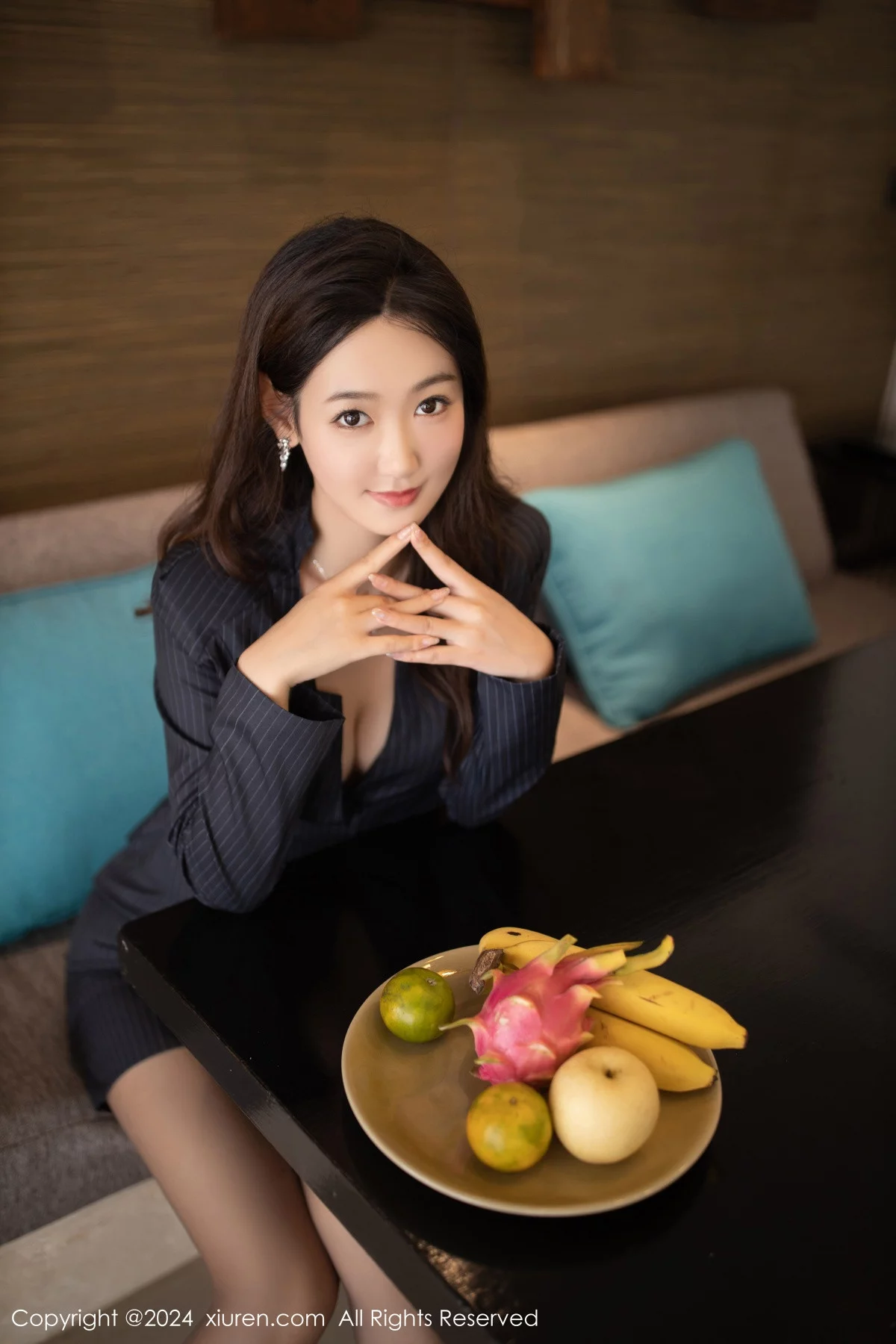 唐安琪性感OL装扮露黑色薄纱内衣配超薄黑丝极致魅惑写真 第 6 张