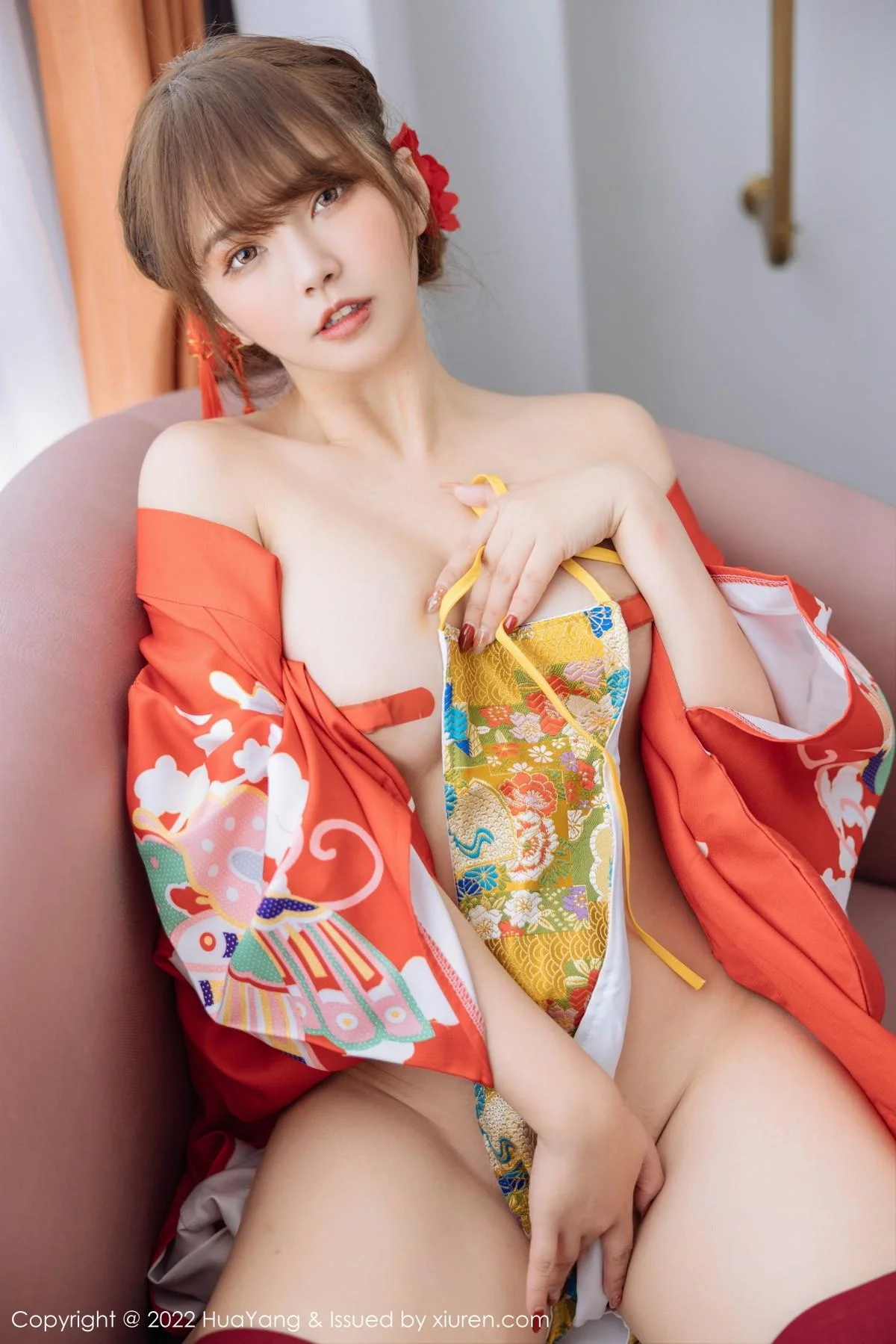 张思允Nice西双版纳旅拍红色真空和服半脱露豪乳绝美写真 第 106 张