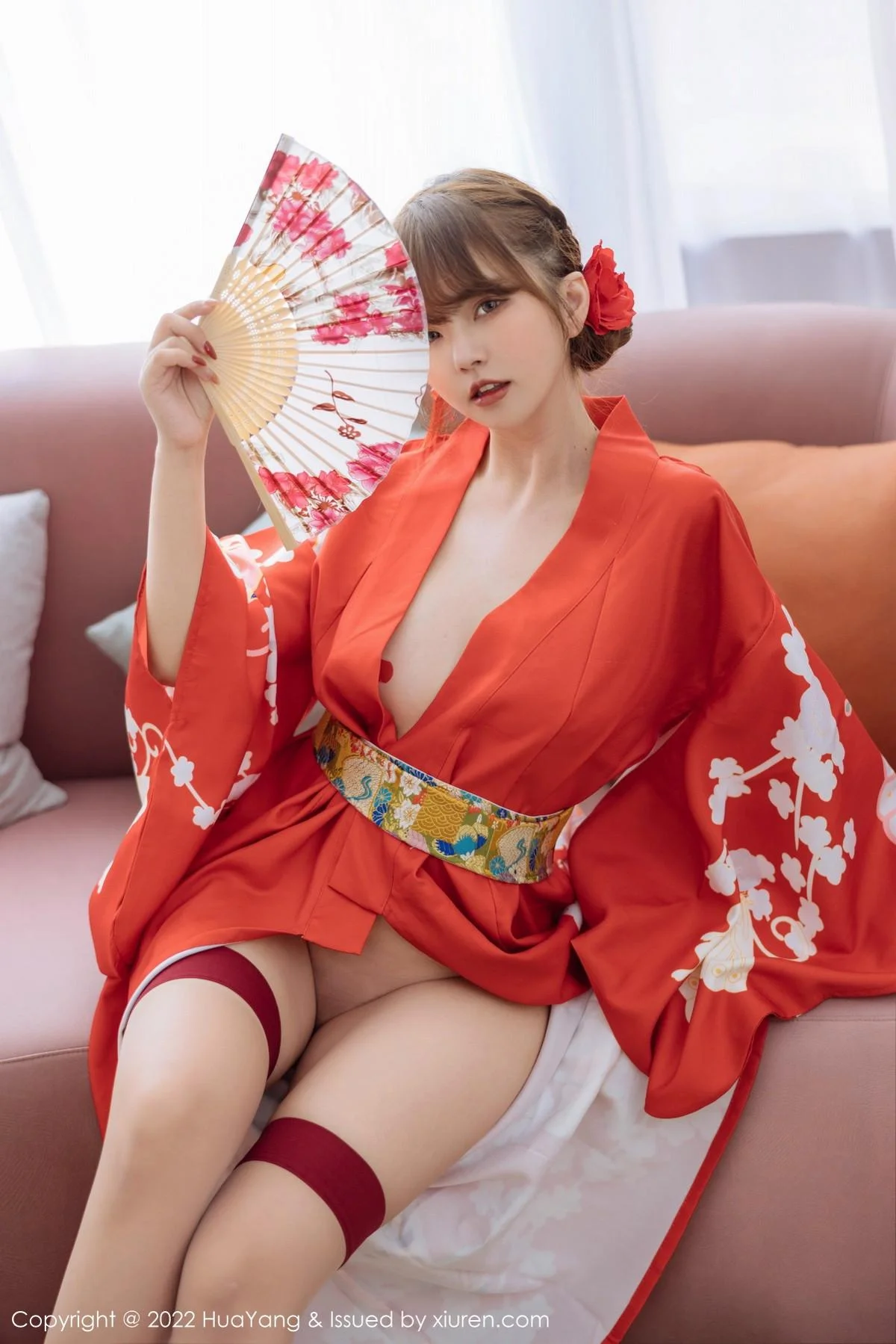 张思允Nice西双版纳旅拍红色真空和服半脱露豪乳绝美写真 第 17 张