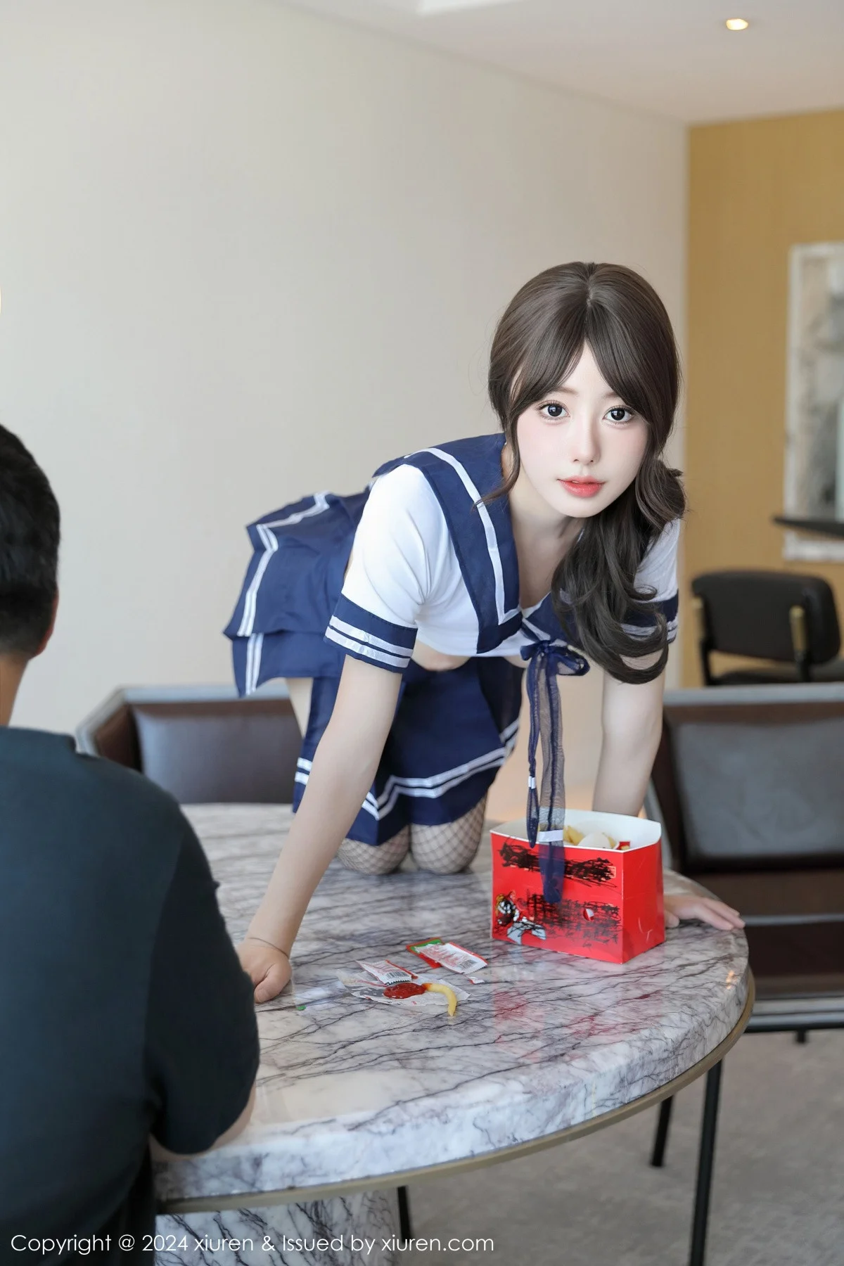 桃妖夭性感白色学妹制服配黑丝网袜秀娇美身段完美绝美写真 第 82 张