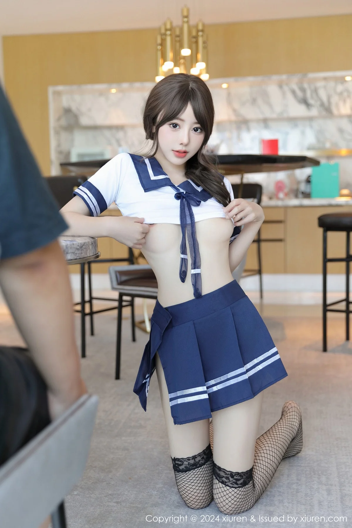 桃妖夭性感白色学妹制服配黑丝网袜秀娇美身段完美绝美写真 第 96 张