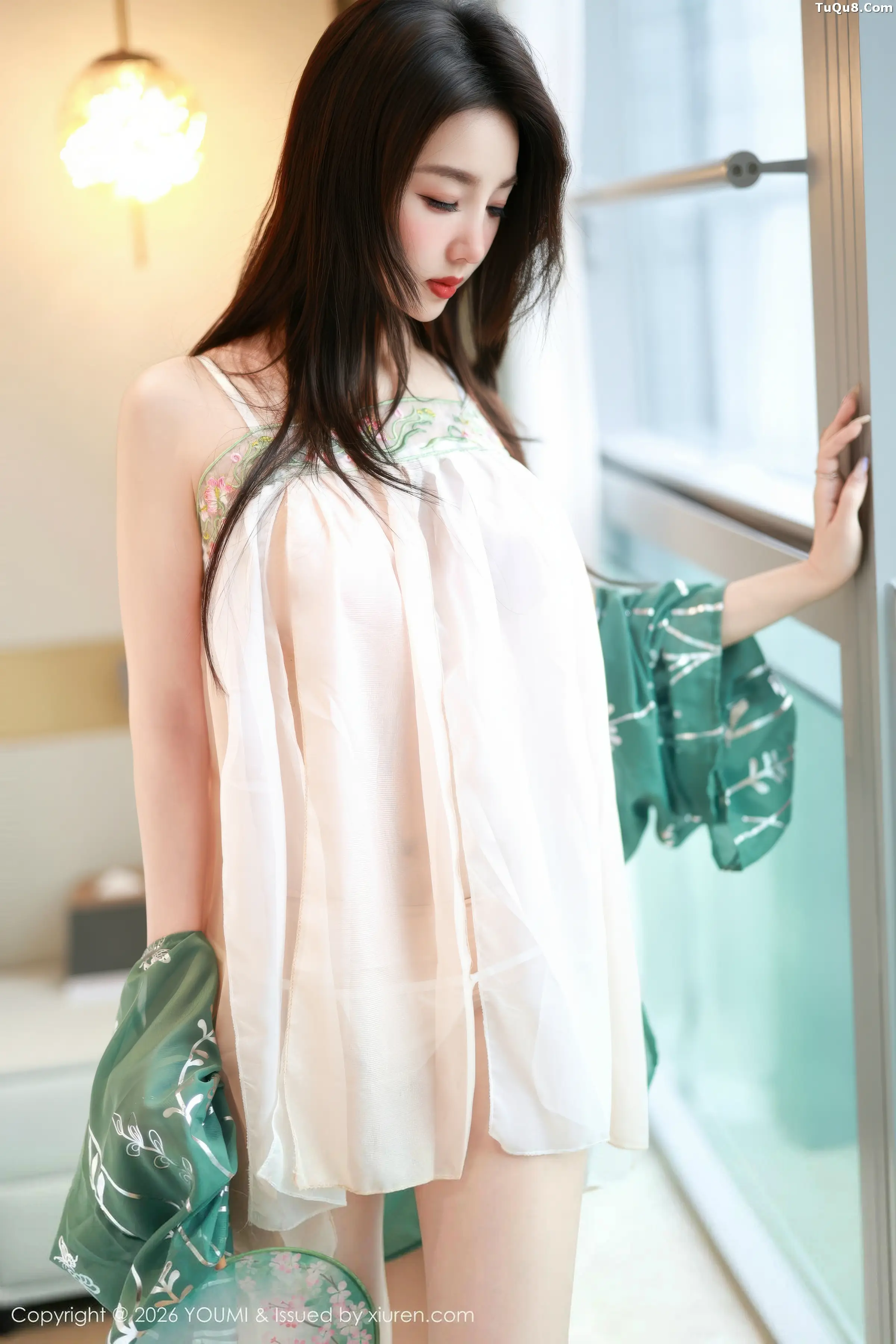 Twins-夭夭性感古风薄纱服饰配超薄肉丝秀曼妙身姿绝美写真 第 12 张