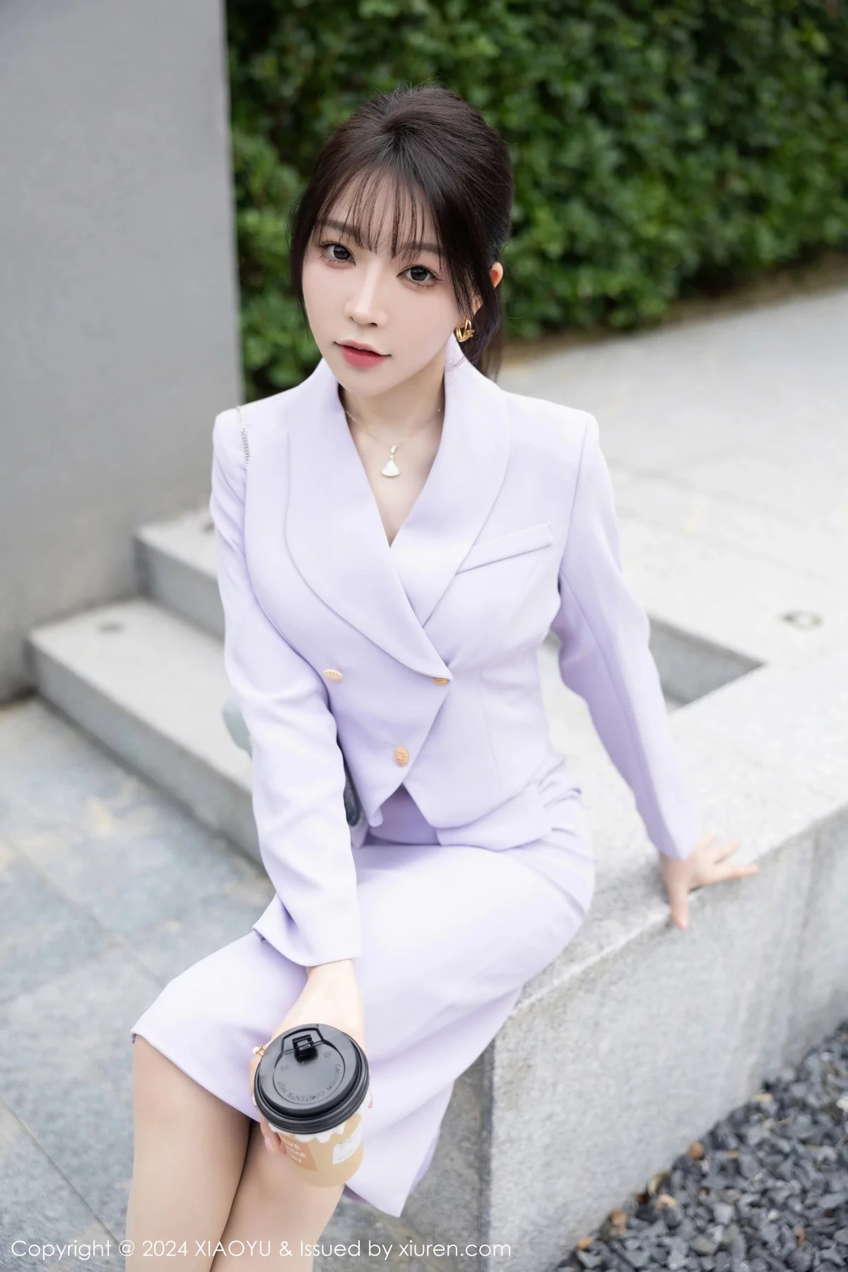 徐莉芝Booty性感淡紫短裙套装露淡紫蕾丝内衣迷人绝美写真 第 19 张