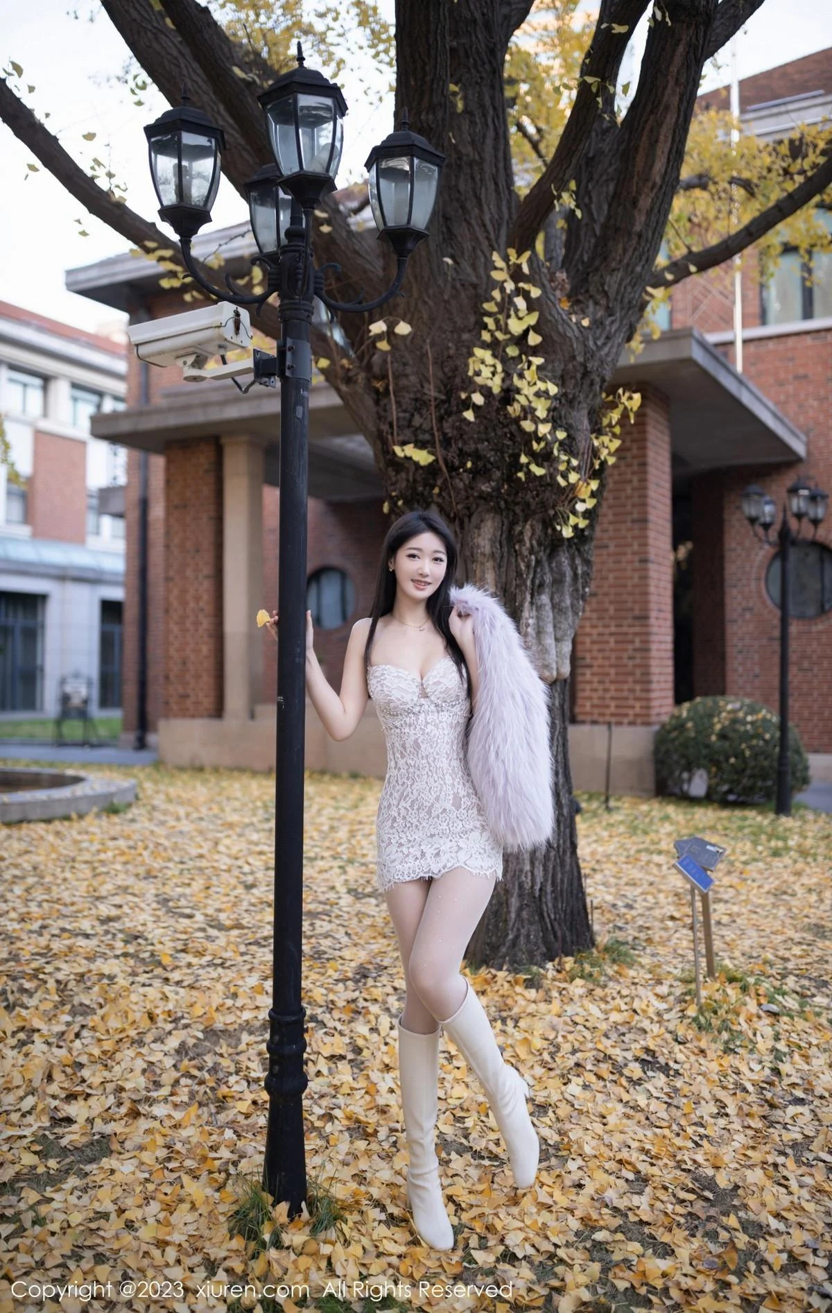 唐安琪性感白色蕾丝吊带裙配开档白丝秀曼妙身姿绝美写真 第 78 张