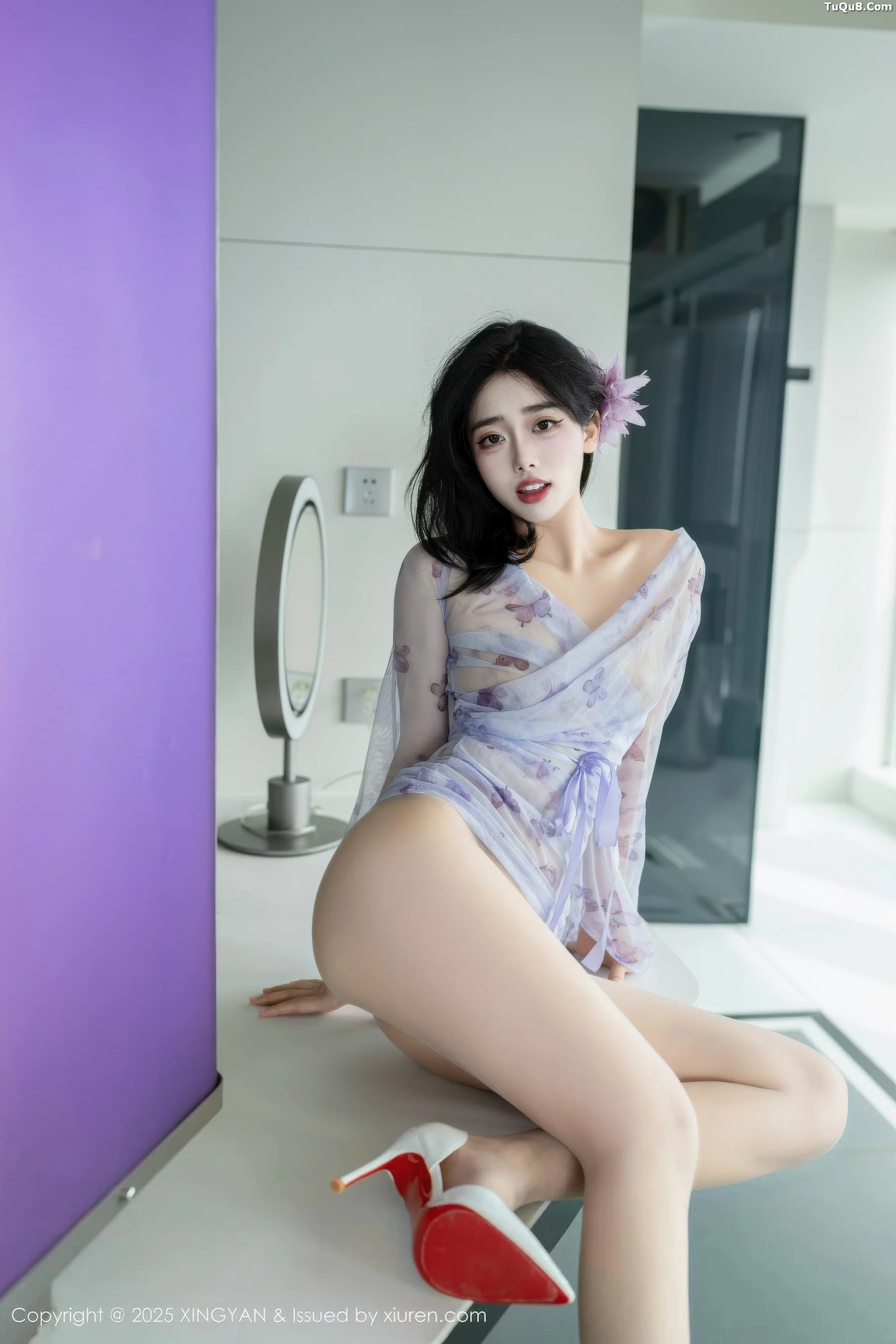 阮福福性感蓝色轻透情趣服饰配肉丝袜秀曼妙身材绝美写真 第 10 张