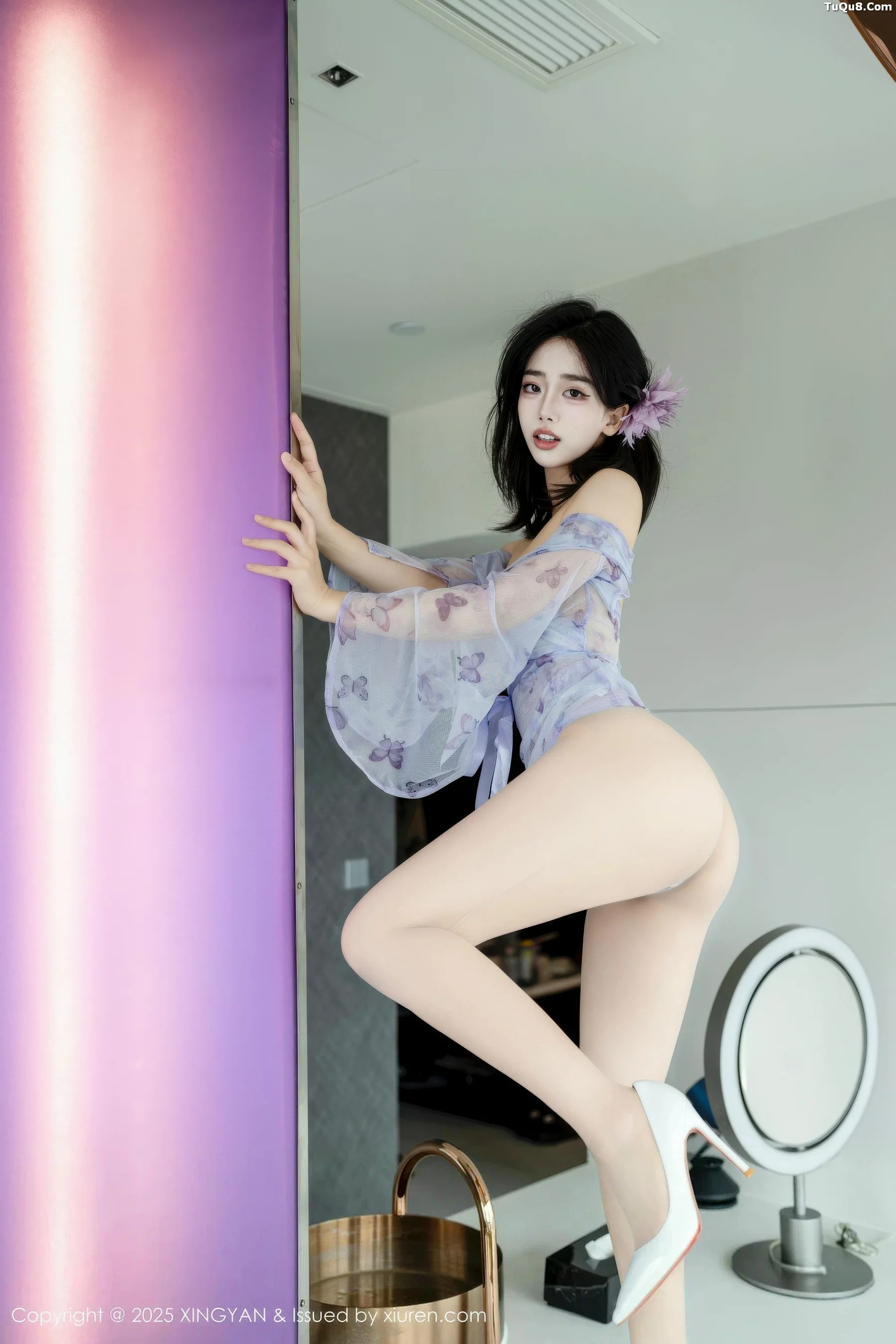 阮福福性感蓝色轻透情趣服饰配肉丝袜秀曼妙身材绝美写真 第 34 张