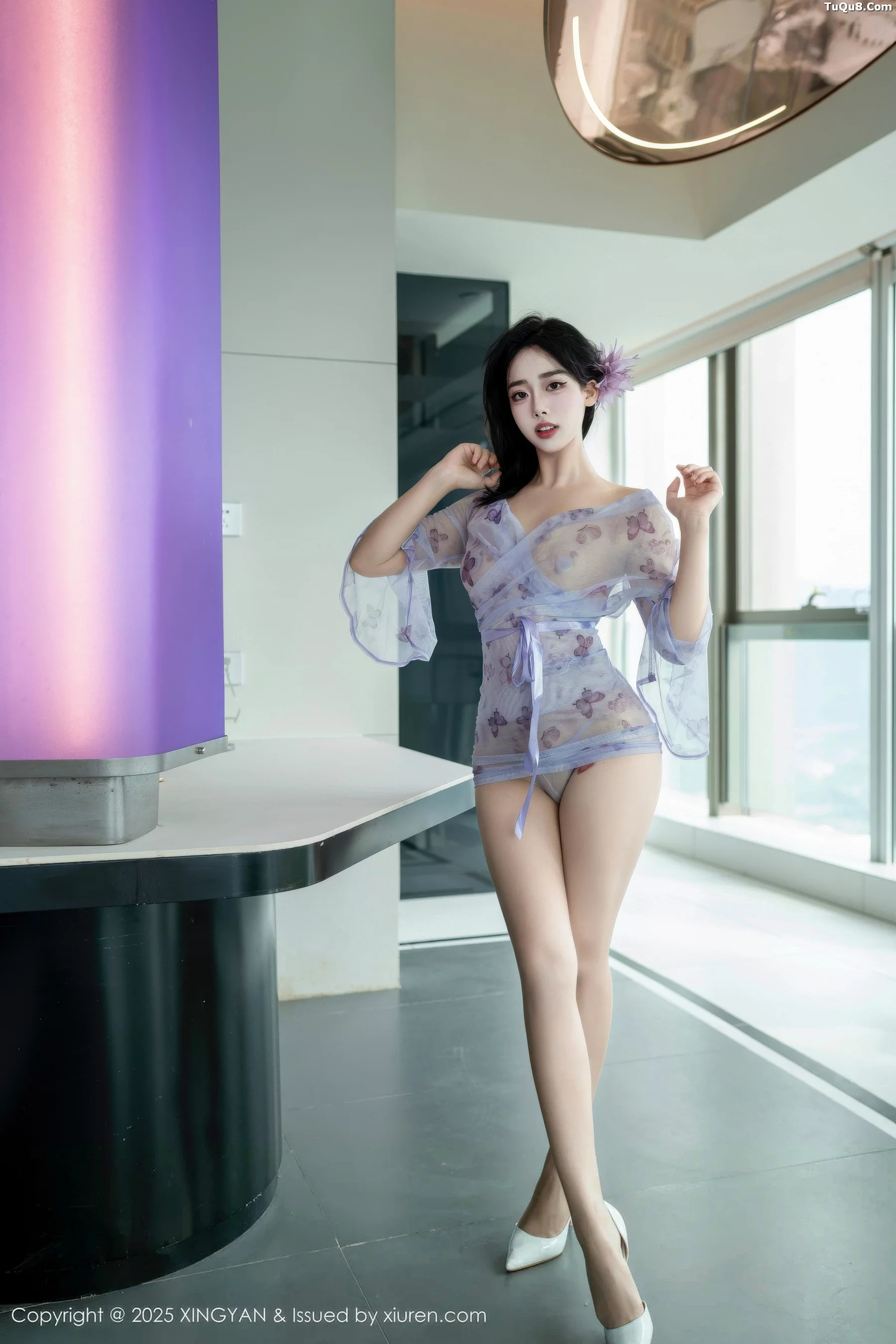 阮福福性感蓝色轻透情趣服饰配肉丝袜秀曼妙身材绝美写真 第 5 张