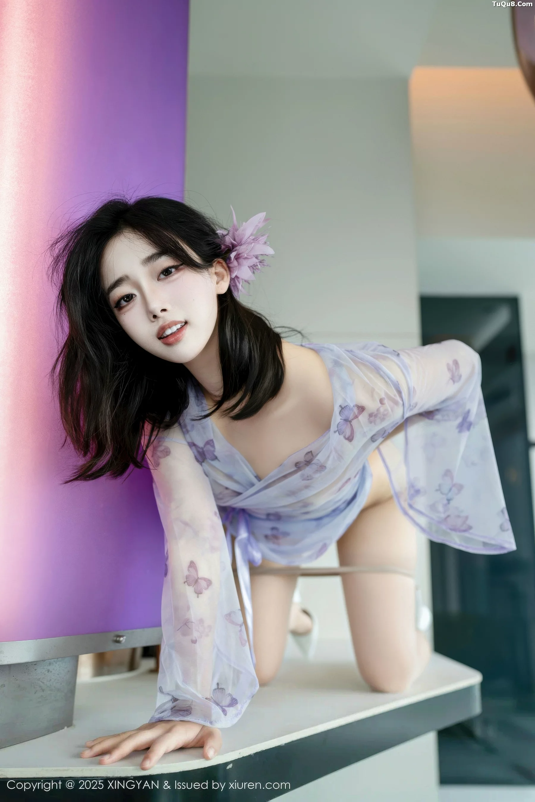 阮福福性感蓝色轻透情趣服饰配肉丝袜秀曼妙身材绝美写真 第 65 张