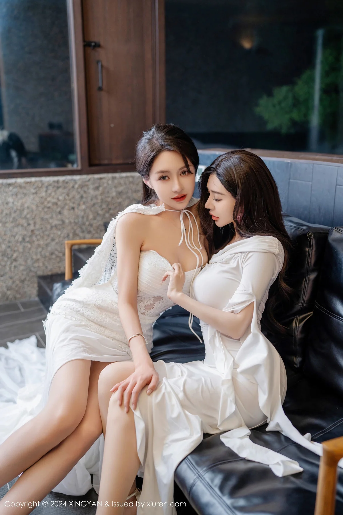 合集林幼一＆潘思沁性感白色连衣裙秀丰满身材绝美写真 第 10 张