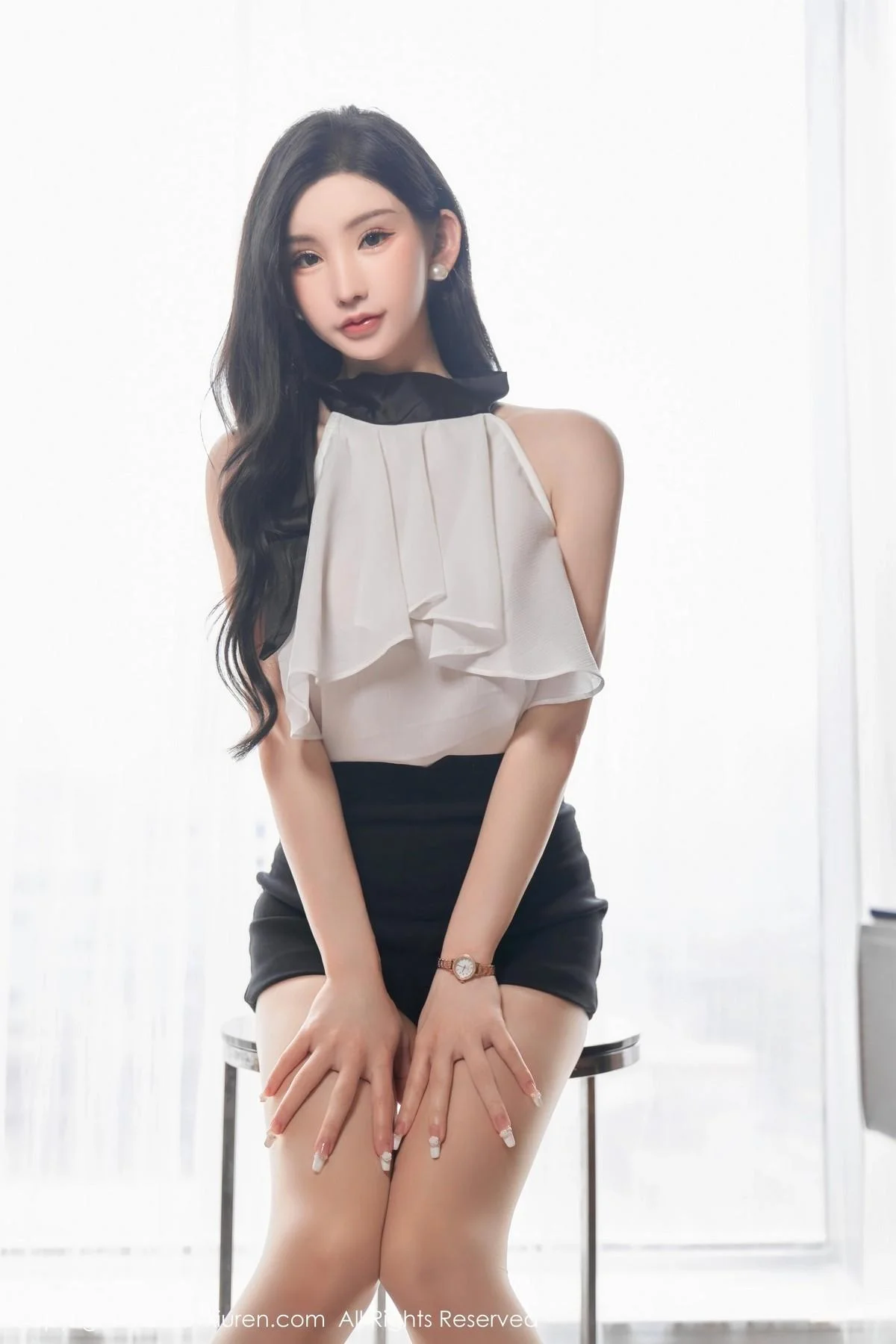 周于希Sally澳门旅拍白色薄纱服饰配超薄肉丝撩人绝美写真 第 19 张