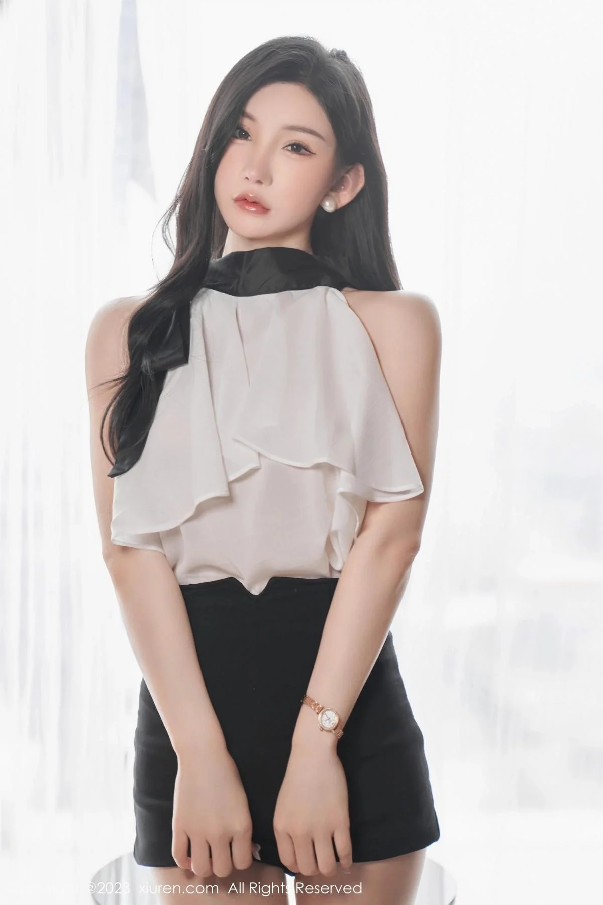 周于希Sally澳门旅拍白色薄纱服饰配超薄肉丝撩人绝美写真 第 21 张