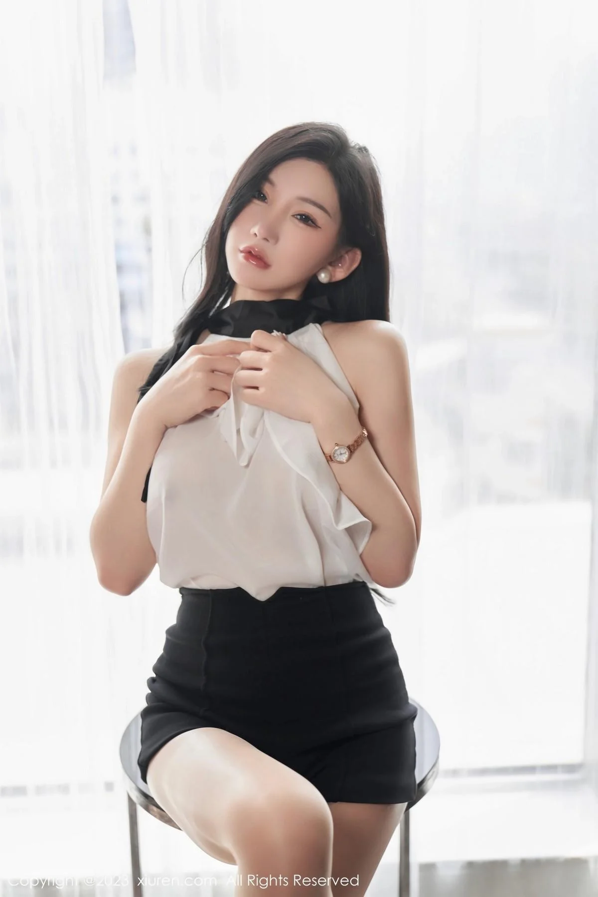 周于希Sally澳门旅拍白色薄纱服饰配超薄肉丝撩人绝美写真 第 23 张