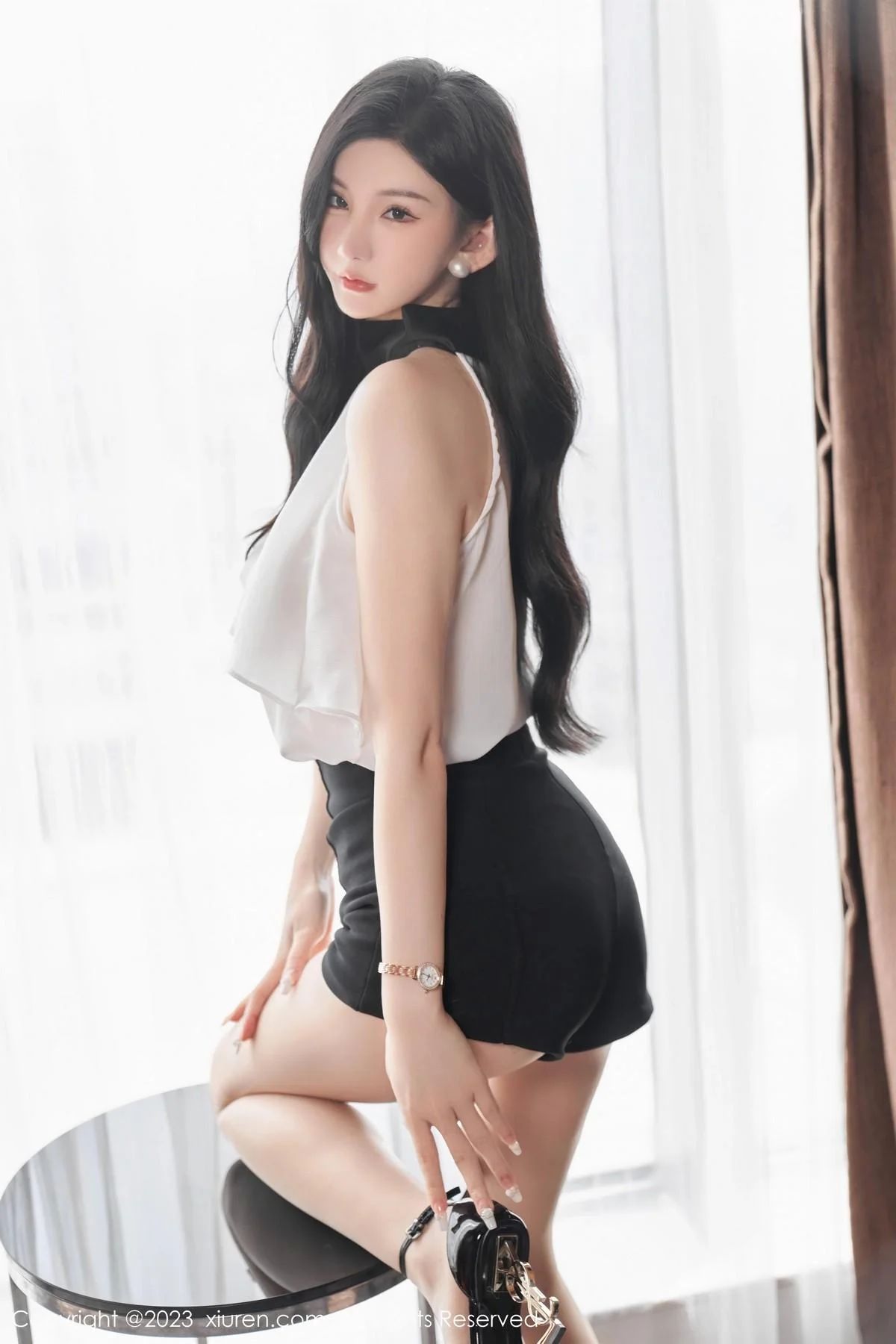 周于希Sally澳门旅拍白色薄纱服饰配超薄肉丝撩人绝美写真 第 27 张