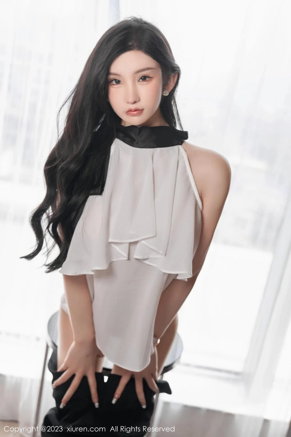 周于希Sally澳门旅拍白色薄纱服饰配超薄肉丝撩人绝美写真 第 34 张