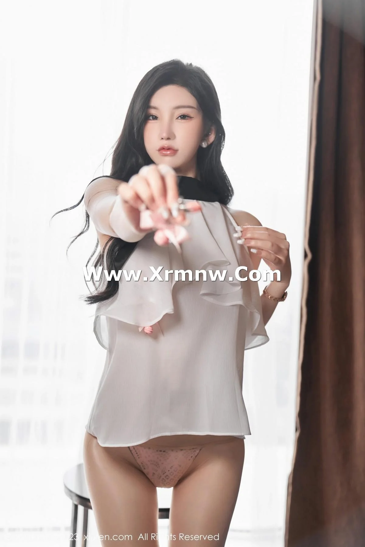 周于希Sally澳门旅拍白色薄纱服饰配超薄肉丝撩人绝美写真 第 50 张