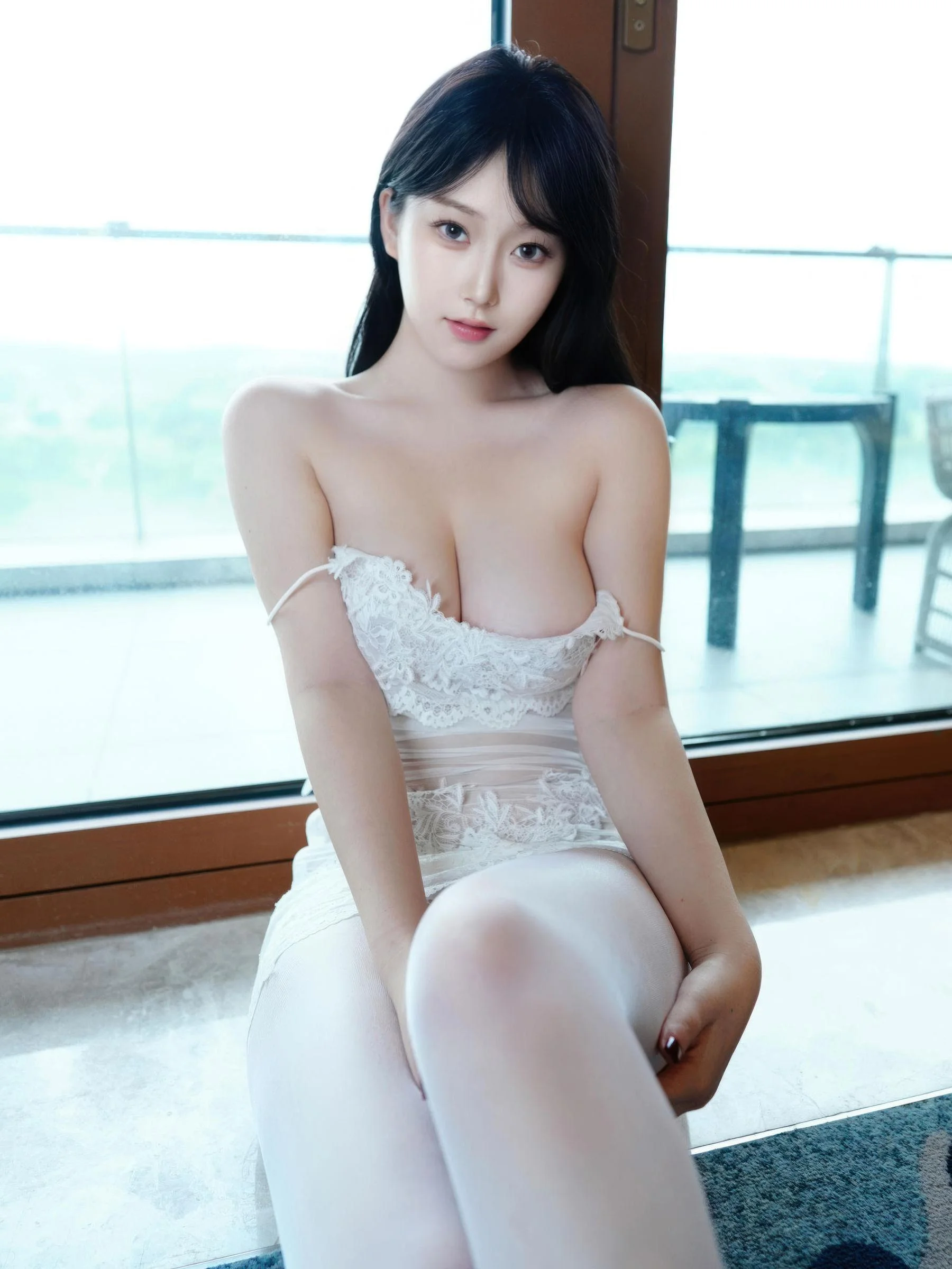 [秀人付费] 李沁恩lrene&金允希Yuki 双人黑白睡衣 第 29 张