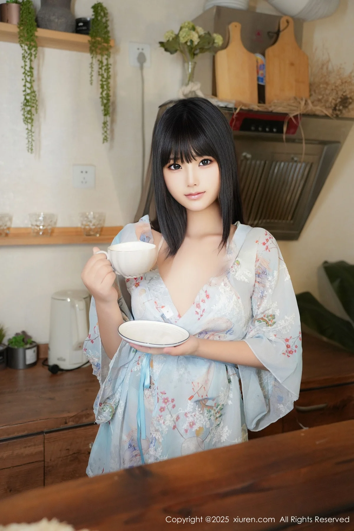 姚若兮vay性感浅绿碎花情趣裙配白丝裤袜秀曼妙身姿绝美写真 第 10 张