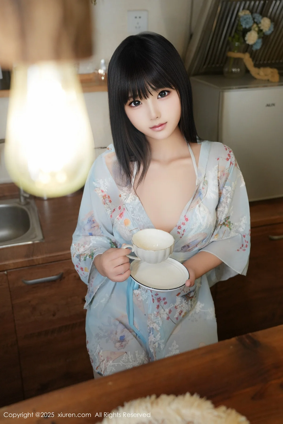 姚若兮vay性感浅绿碎花情趣裙配白丝裤袜秀曼妙身姿绝美写真 第 12 张