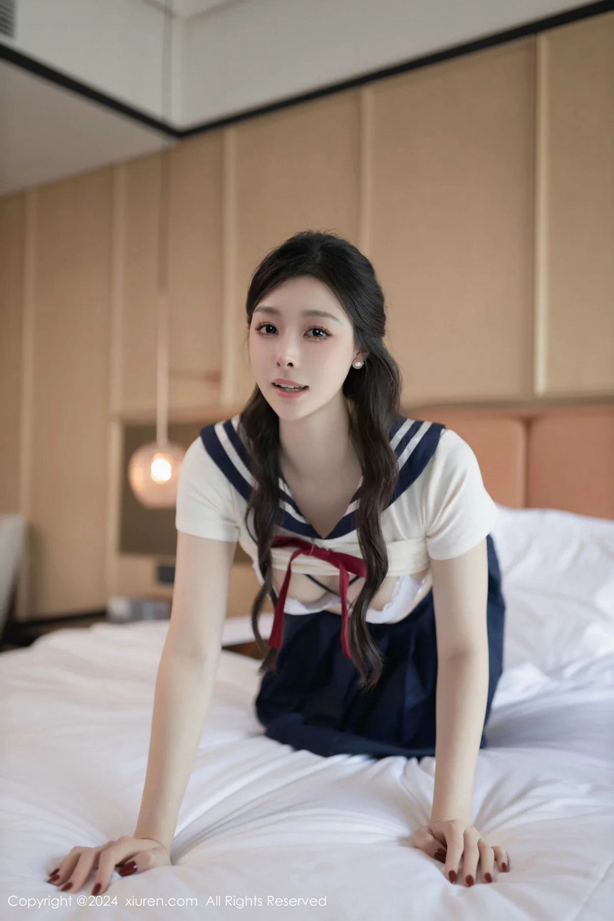 小逗逗性感JK制服露白色内衣配超薄黑丝秀曼妙身姿绝美写真 第 124 张