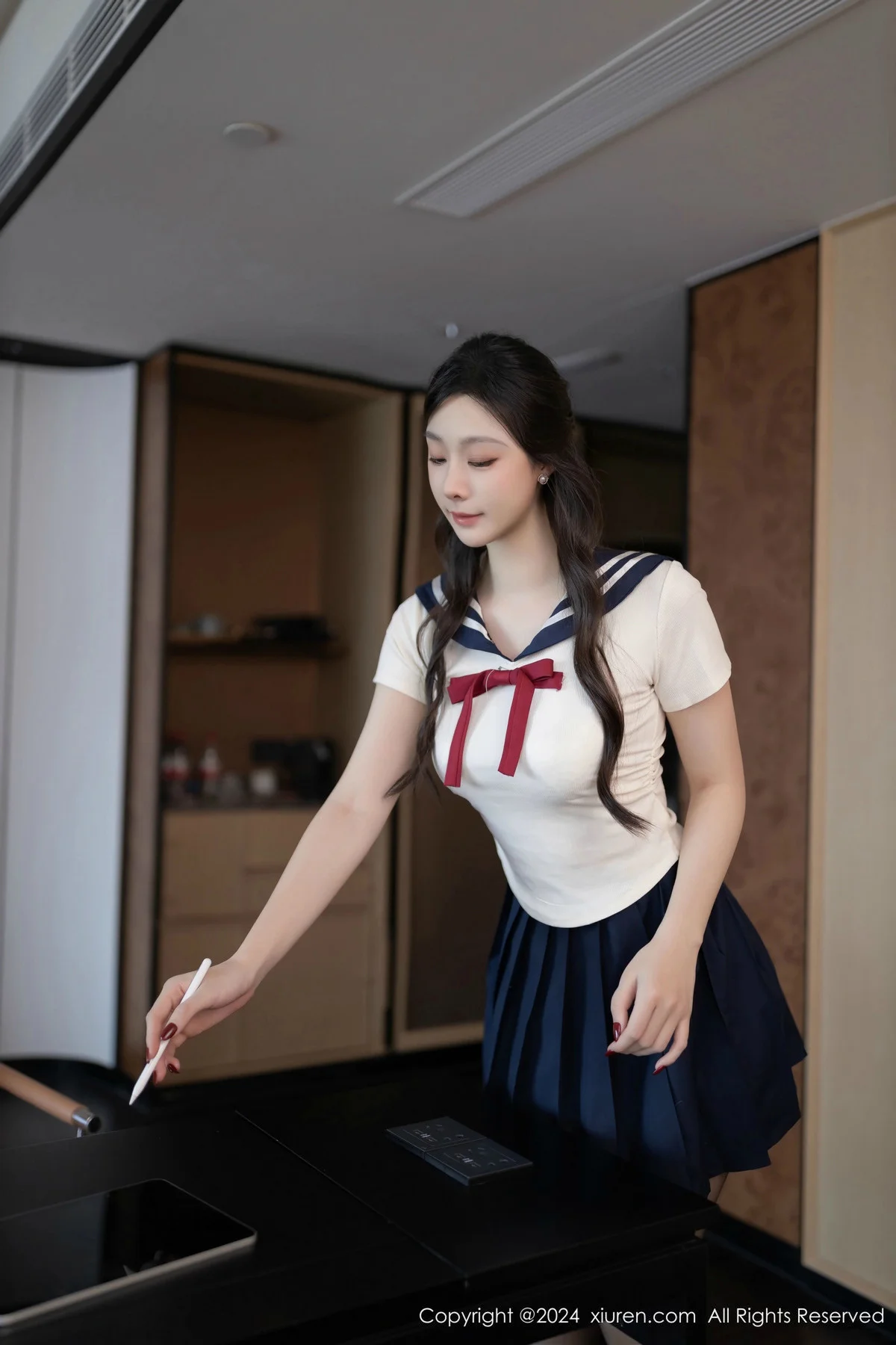 小逗逗性感JK制服露白色内衣配超薄黑丝秀曼妙身姿绝美写真 第 73 张