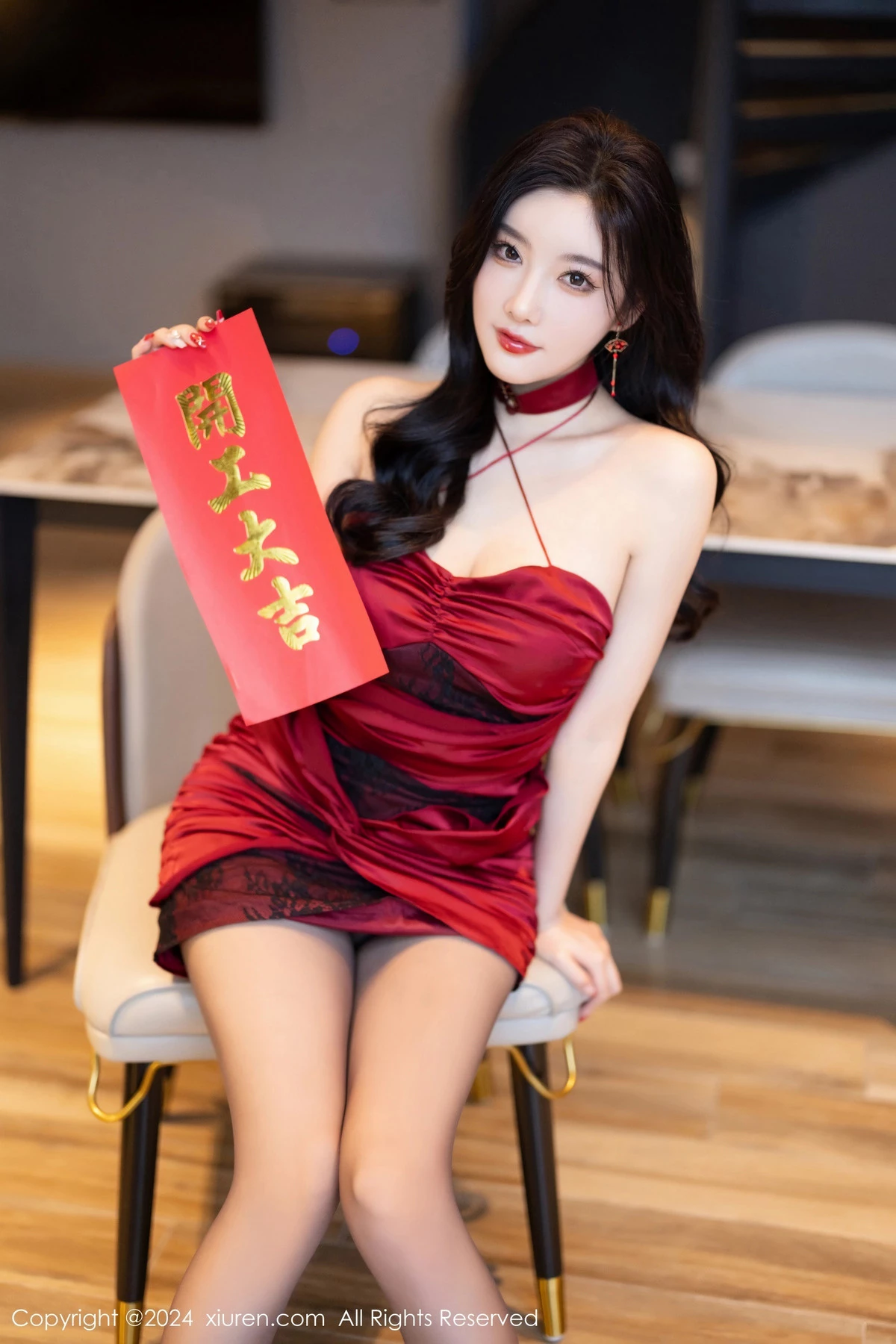 杨晨晨Yome性感连衣短裙+红色蕾丝内衣秀完美身材绝美写真 第 8 张