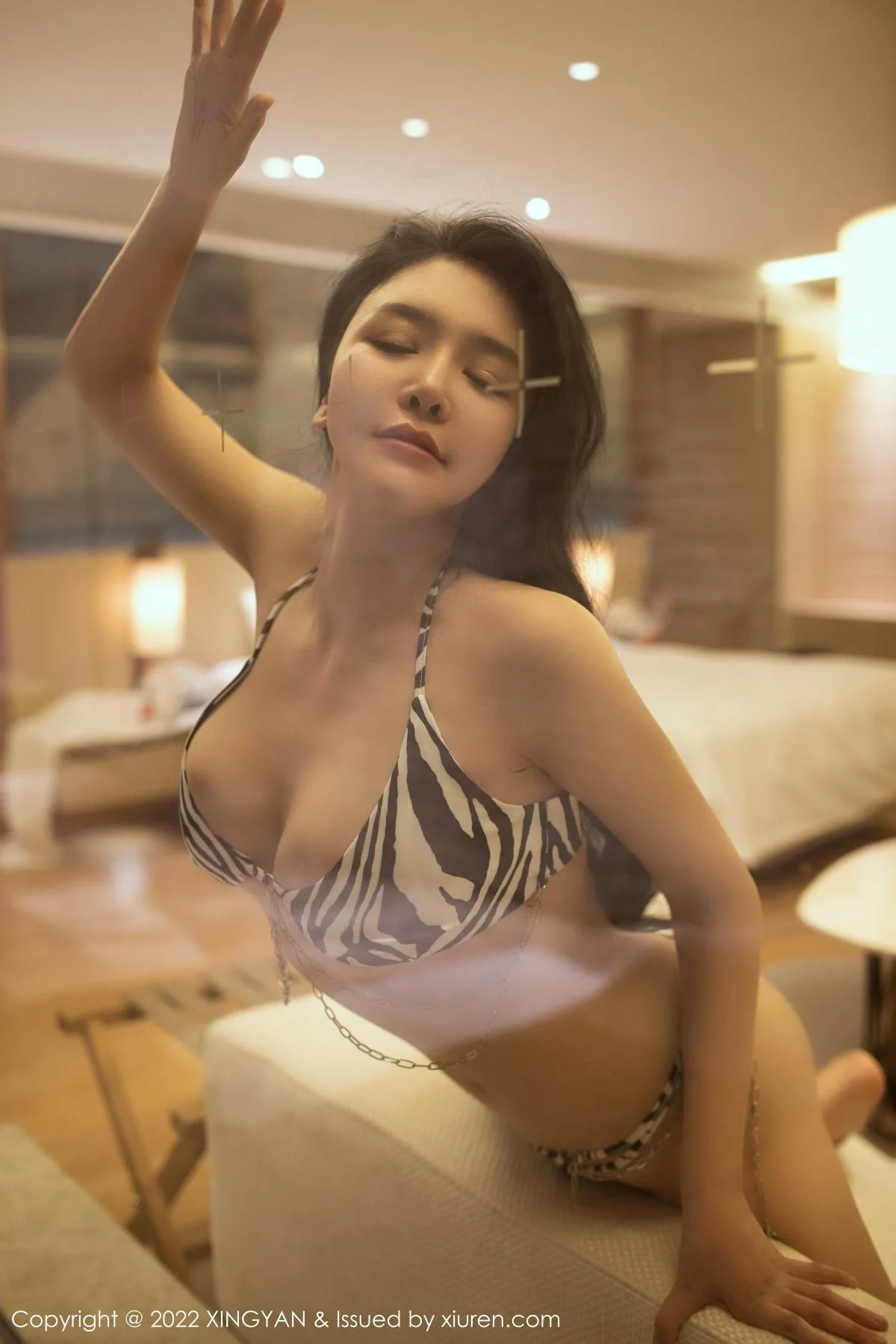 刘钰儿私房浴室性感黑白条纹比基尼秀完美身材迷人绝美写真 第 51 张