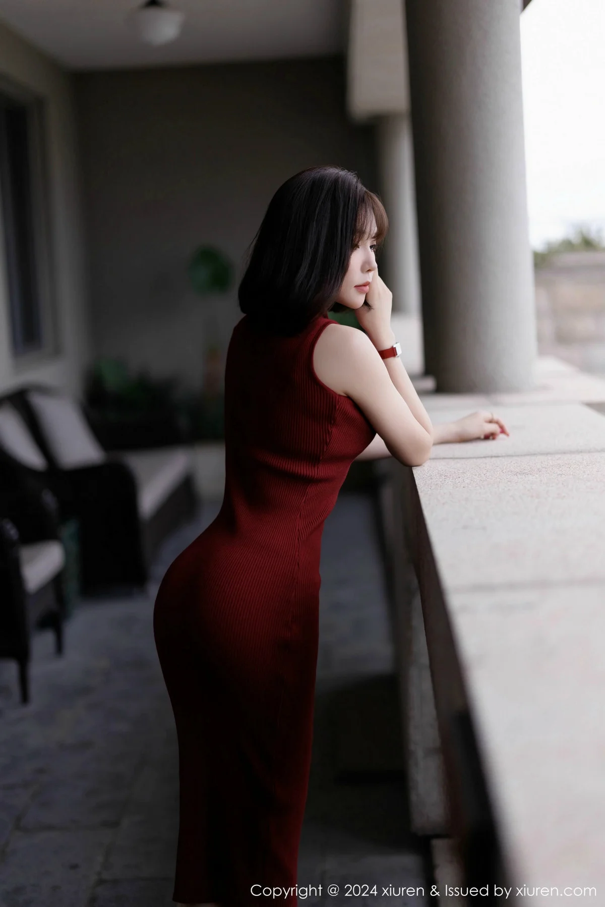 徐莉芝Booty红色连身裙露浅色内衣配超薄肉丝秀美腿绝美写真 第 54 张